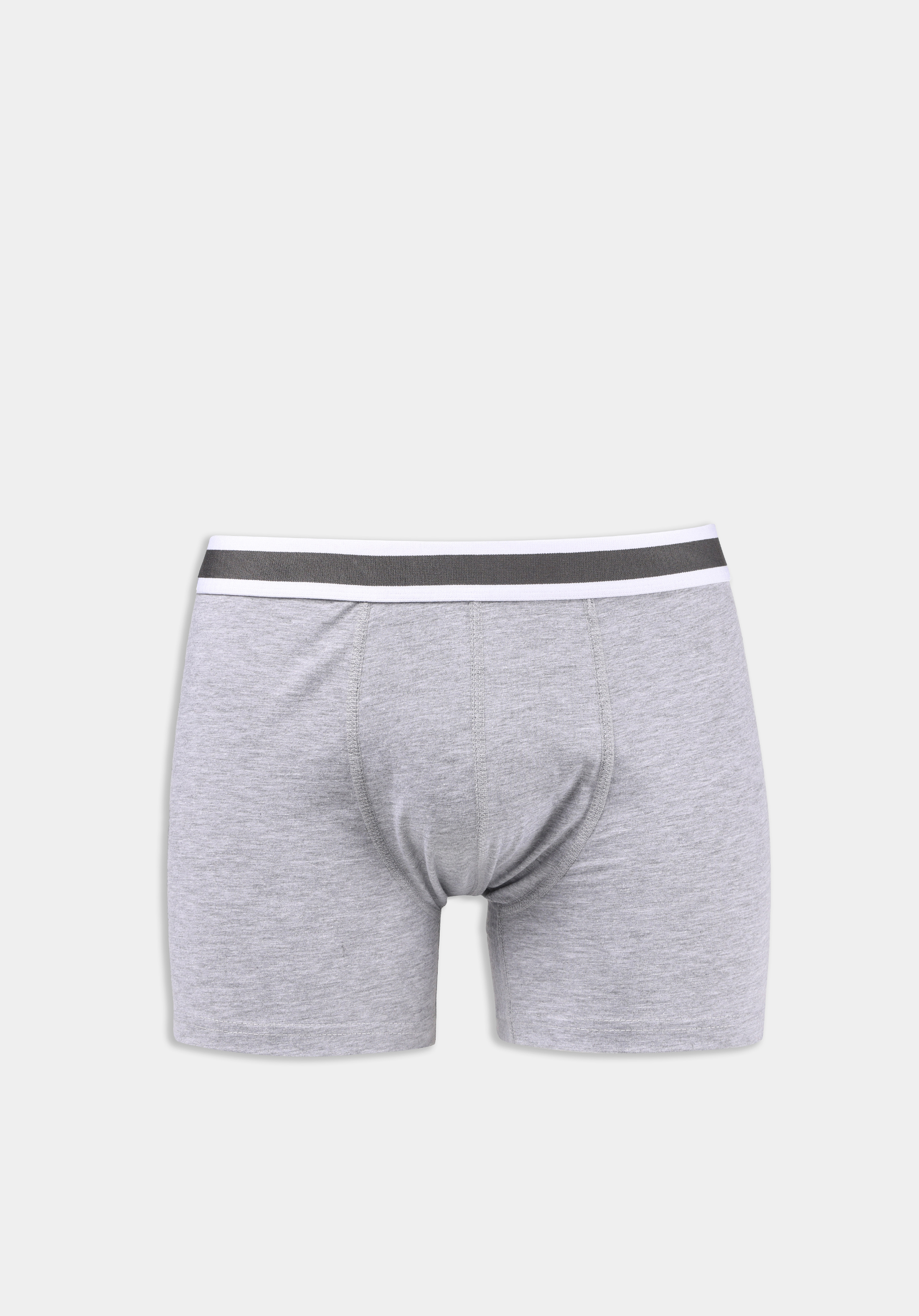 Modern Fit Düz Erkek Gri Boxer