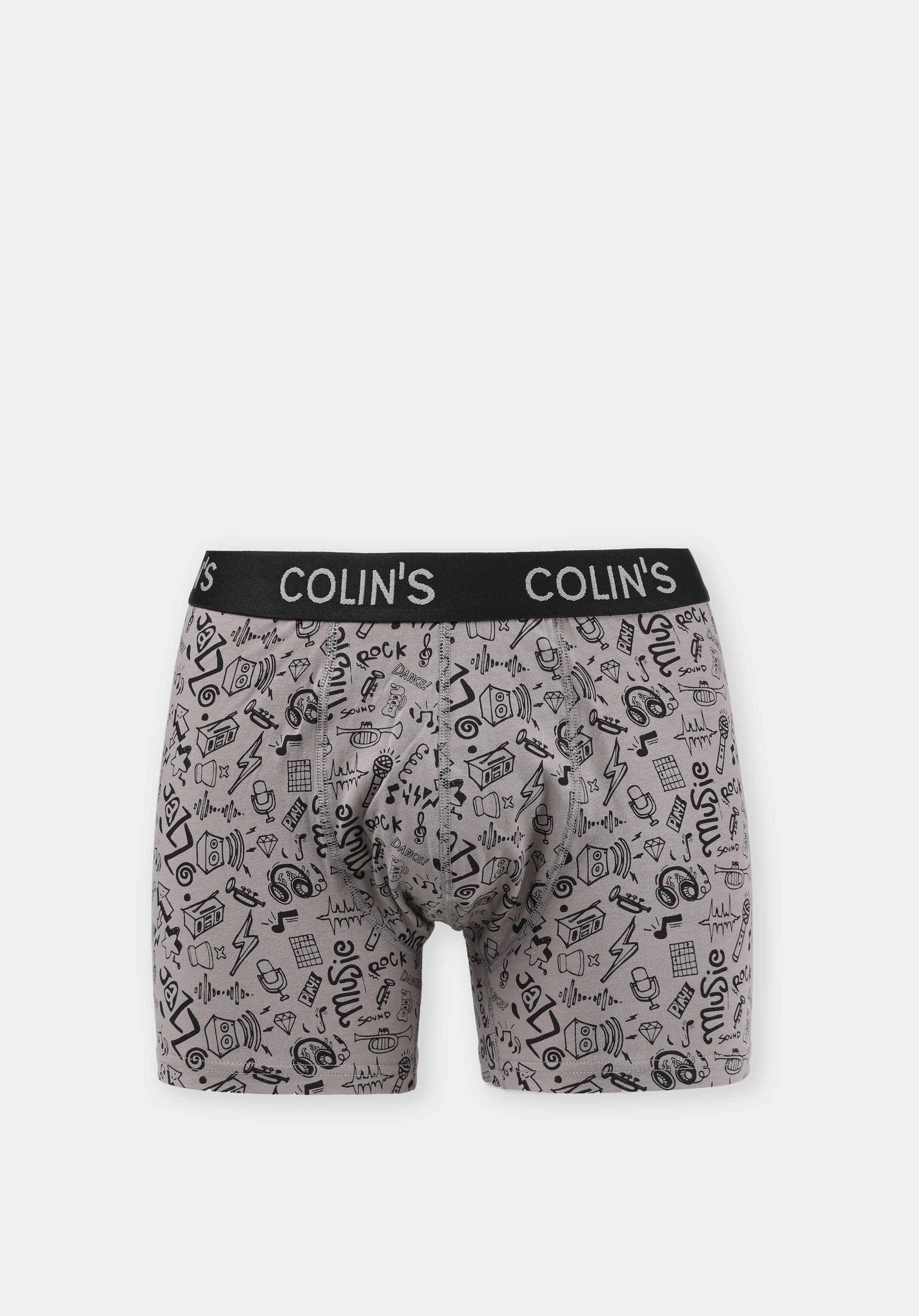 Modern Fit Baskılı Erkek Gri Boxer