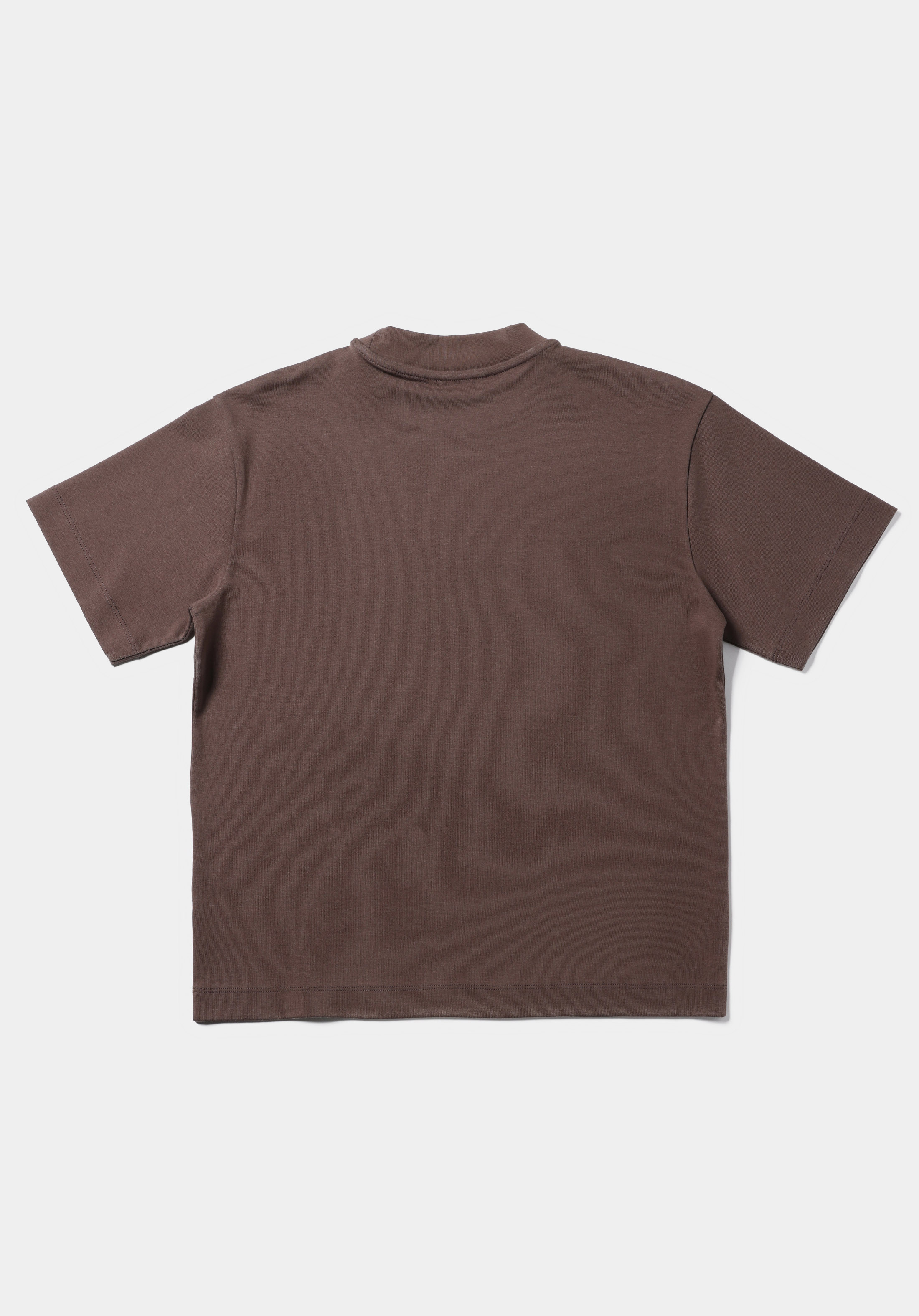 Regular Fit Yuvarlak Yaka Düz Kadın Kahverengi Kısa Kol Tişört