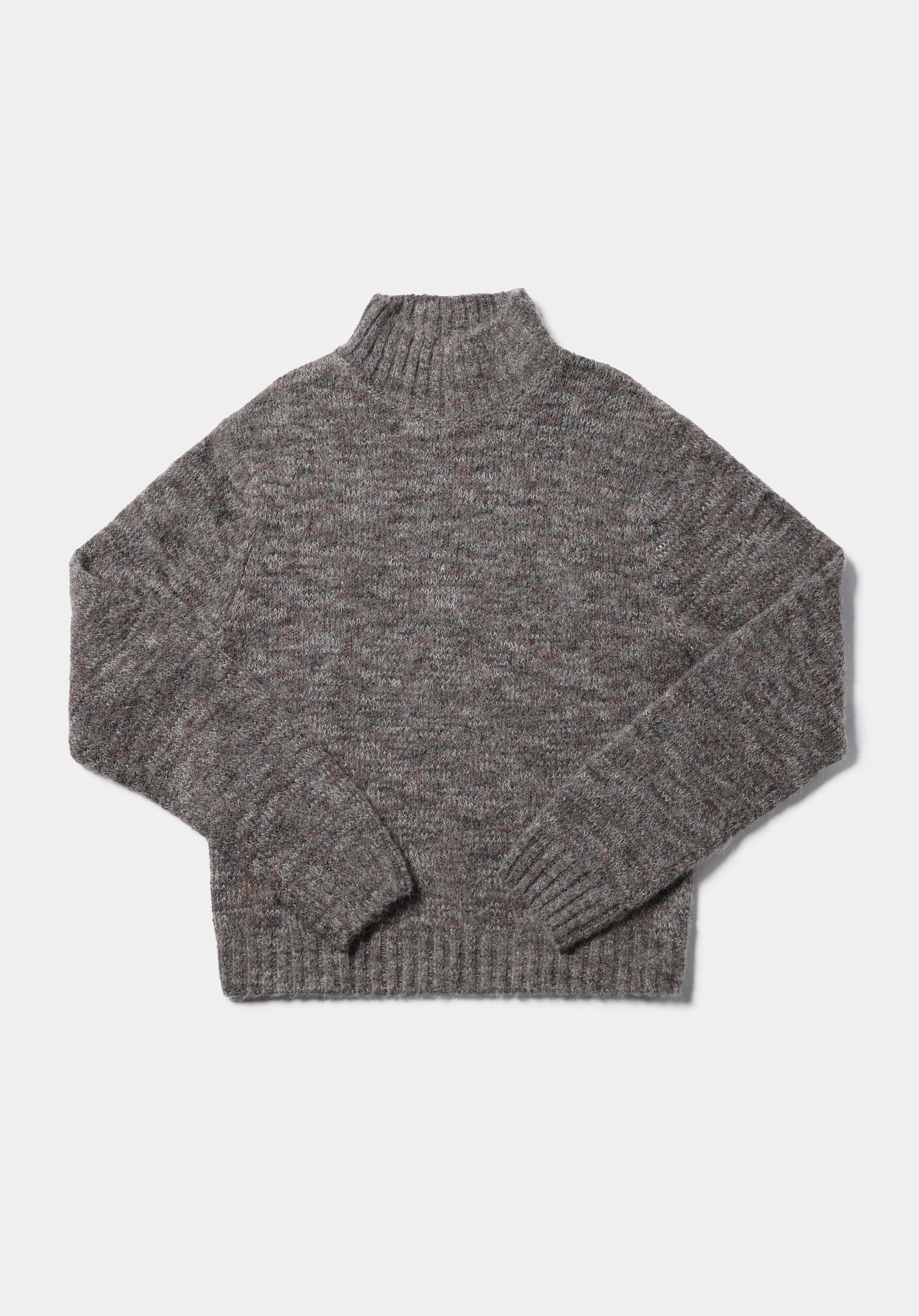 Slim Fit Dik Yaka Düz Kadın Kahverengi Kazak