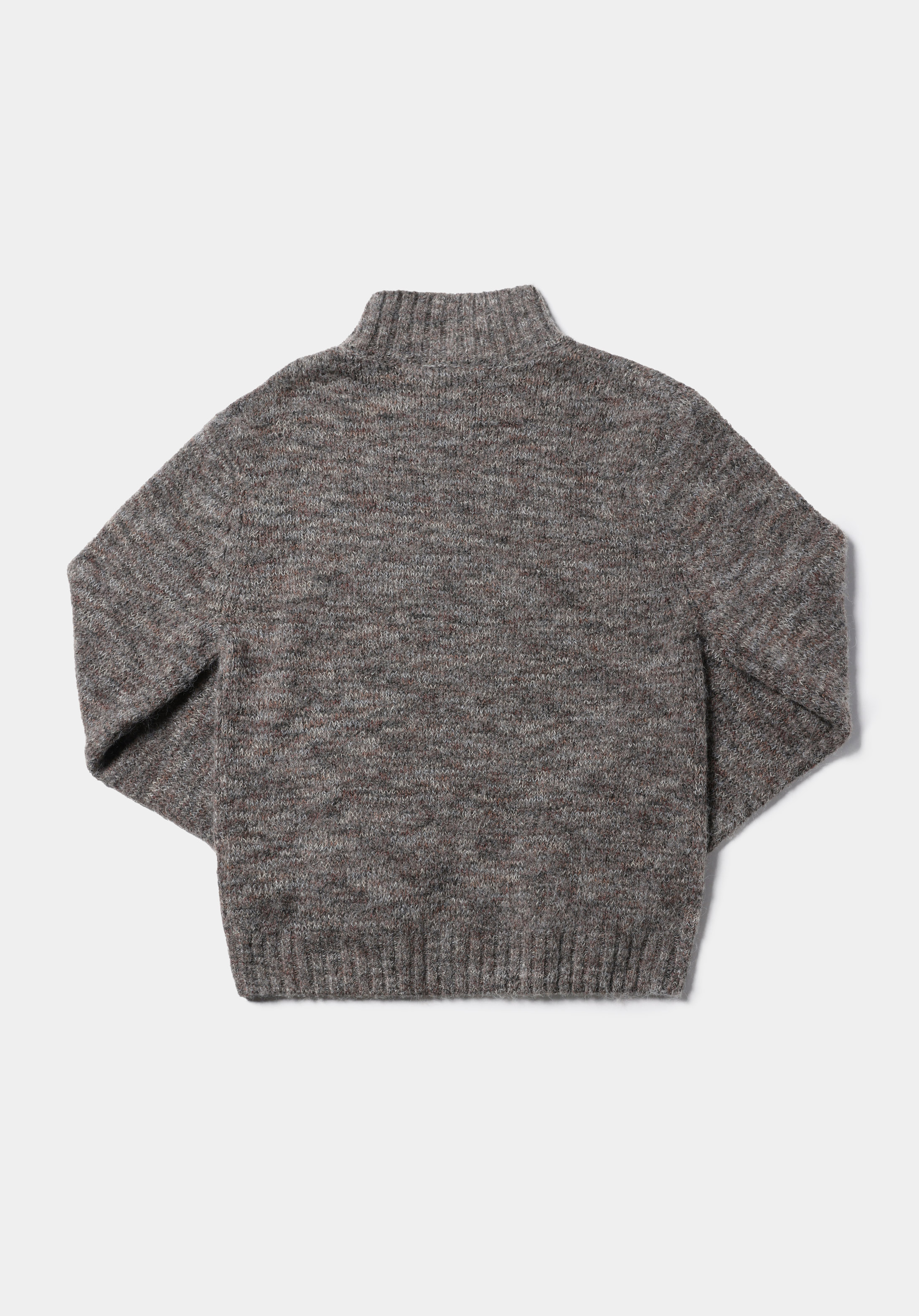 Slim Fit Dik Yaka Düz Kadın Kahverengi Kazak