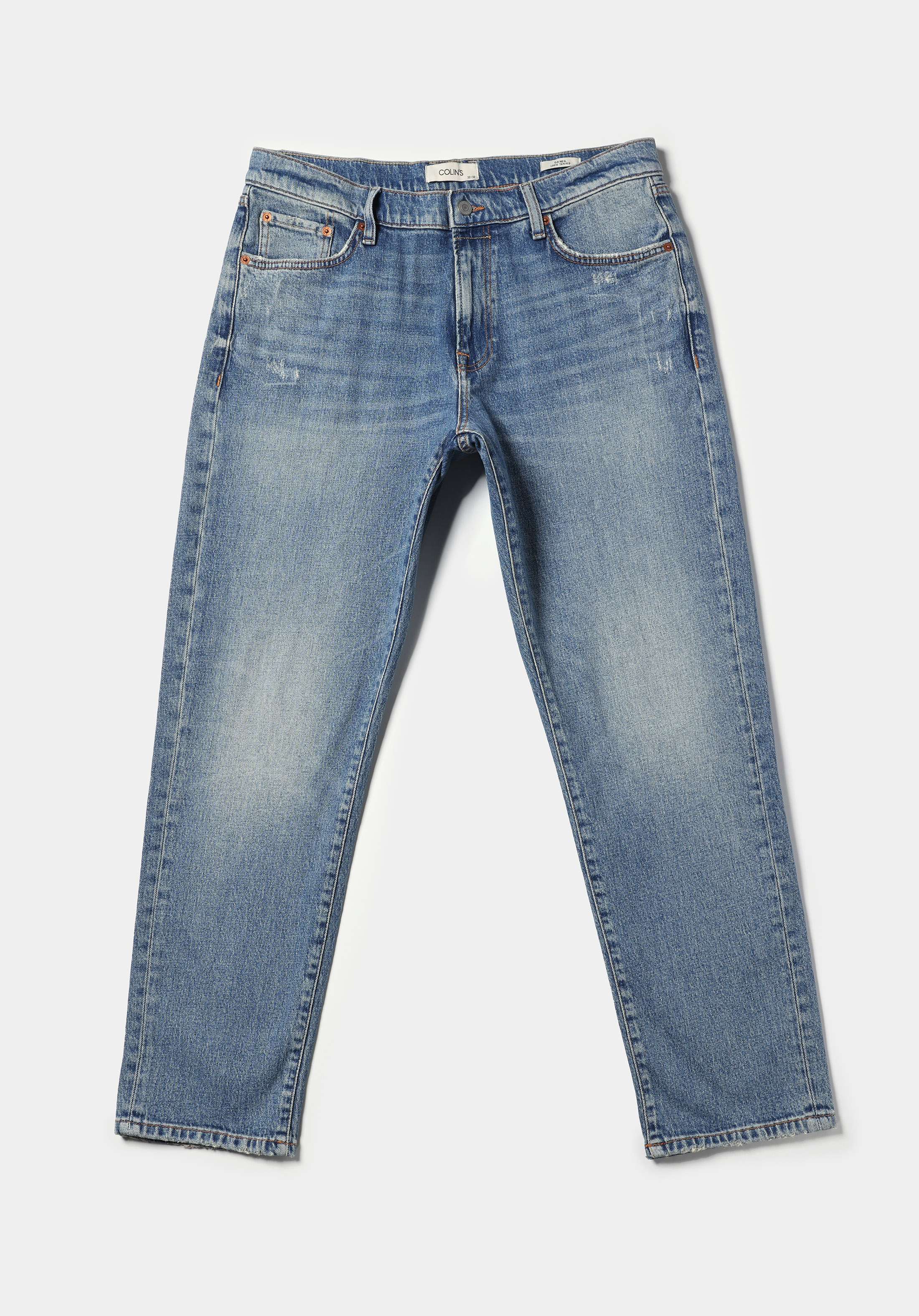 Loose Tapered Fit   Erkek İndigo Jean Pantolon