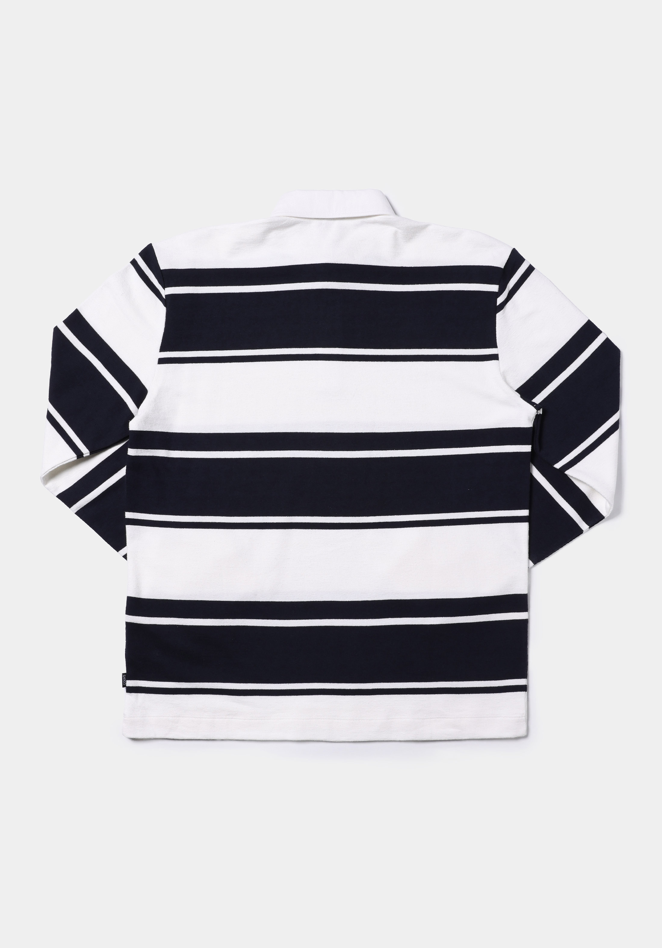 Comfort Fit Polo Yaka Çizgili Erkek Lacivert Uzun Kol Tişört