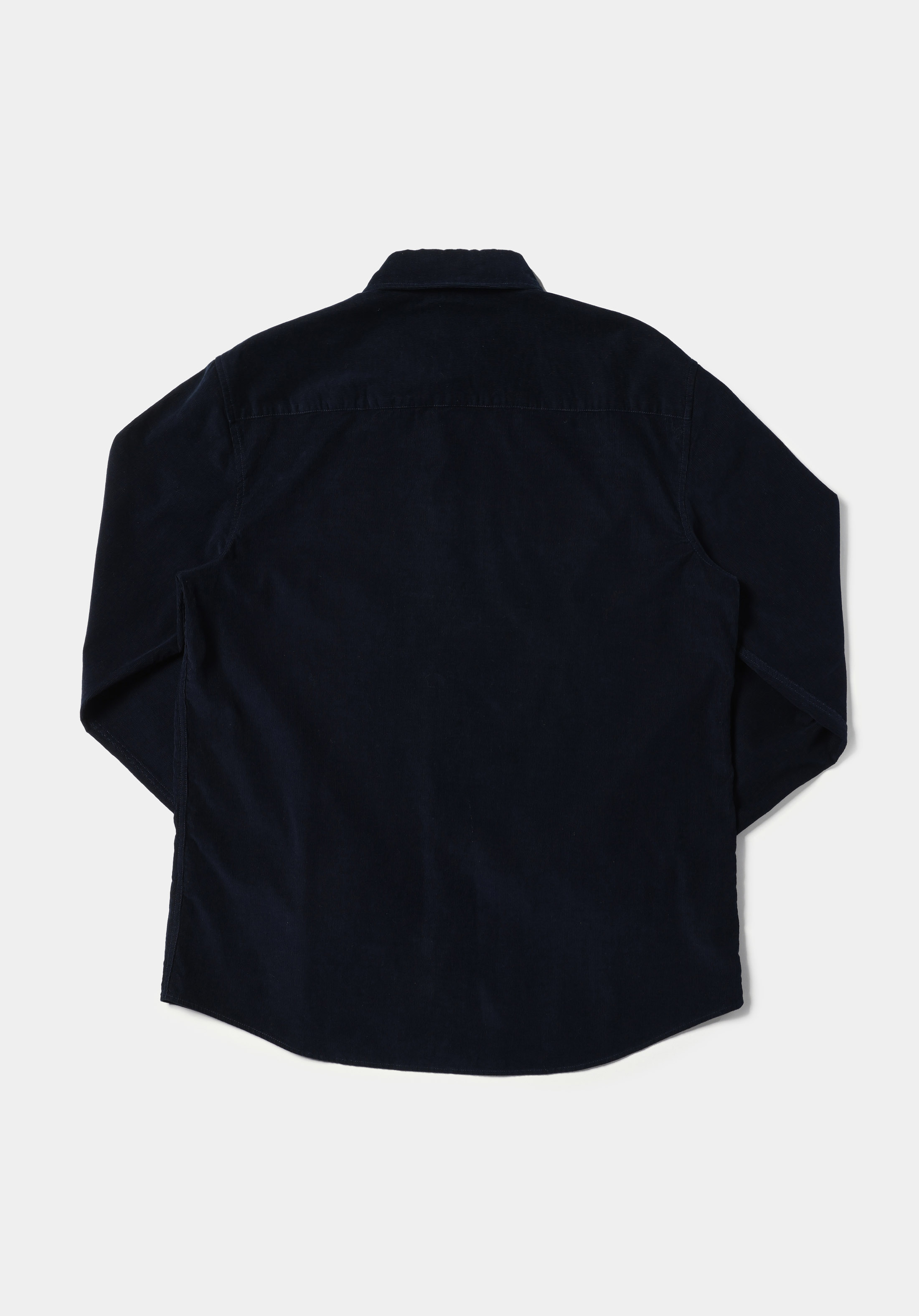 Regular Fit Shirt Neck Düz Erkek Lacivert Uzun Kol Gömlek