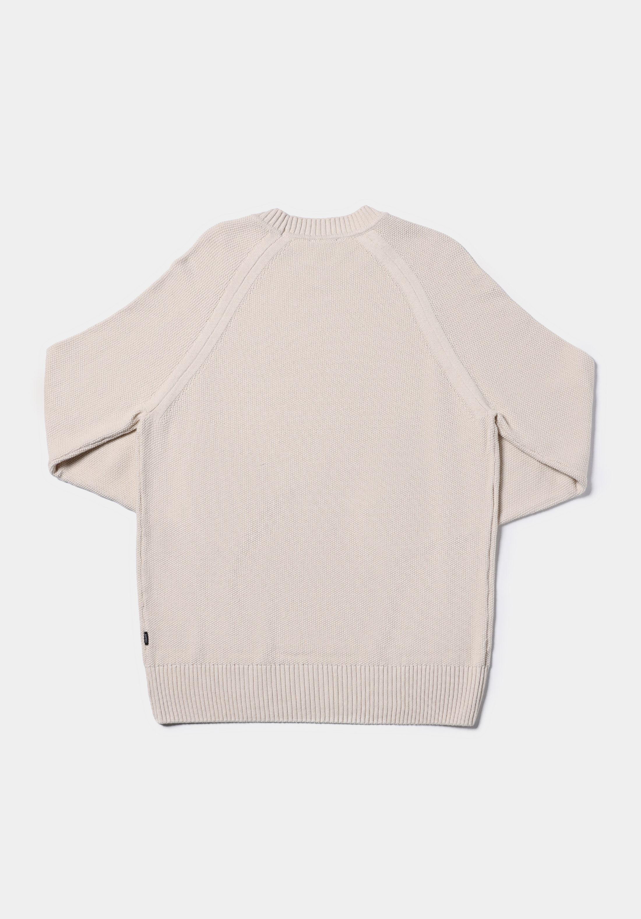 Regular Fit Yuvarlak Yaka Jakarlı Erkek Ekru Kazak