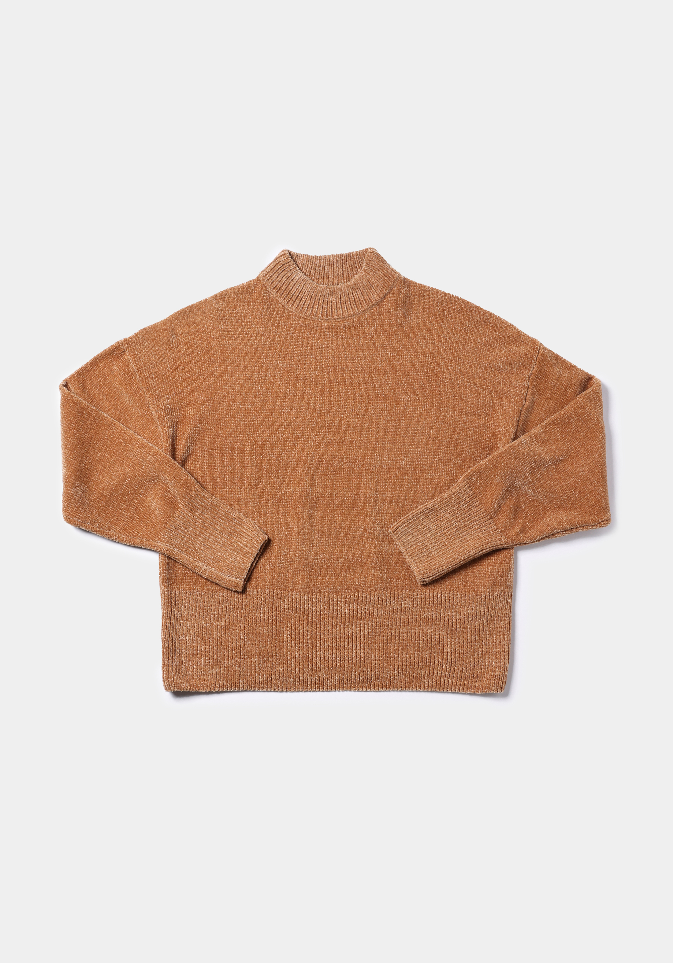 Regular Fit Yuvarlak Yaka Düz Kadın Bej Kazak