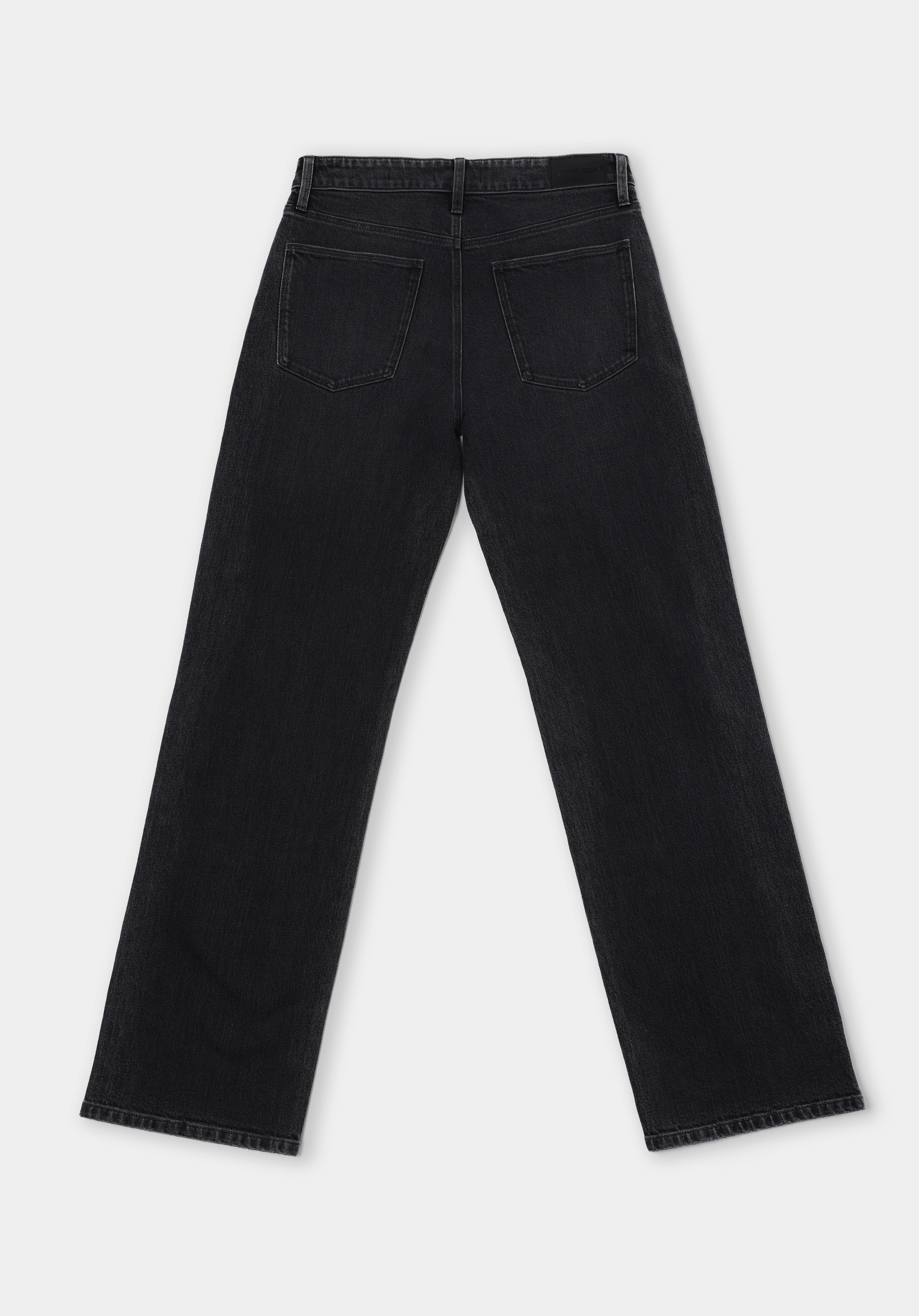 Straight Fit Orta Bel Tam Boy Paça Kadın Siyah Jean Pantolon