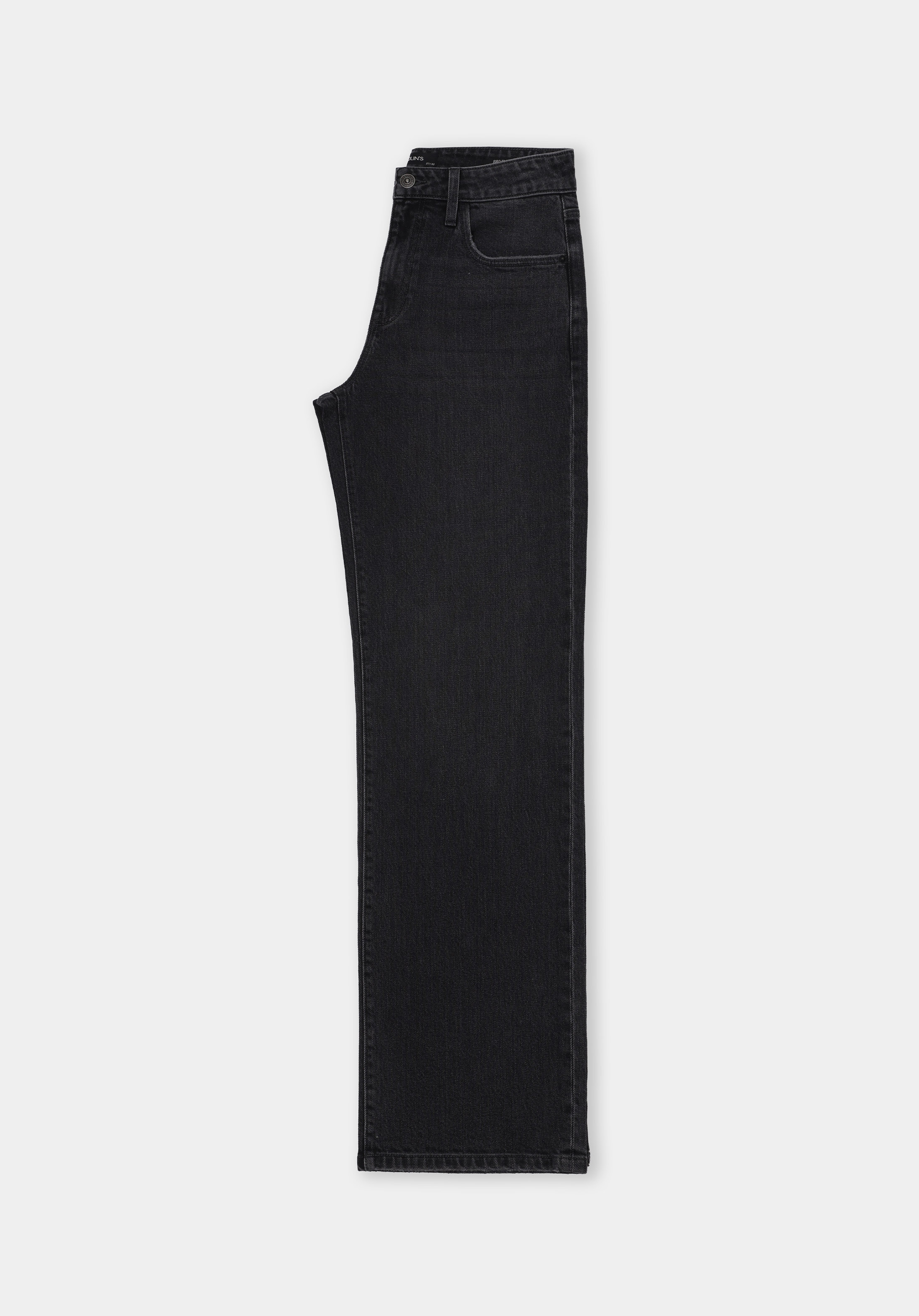 Straight Fit Orta Bel Tam Boy Paça Kadın Siyah Jean Pantolon