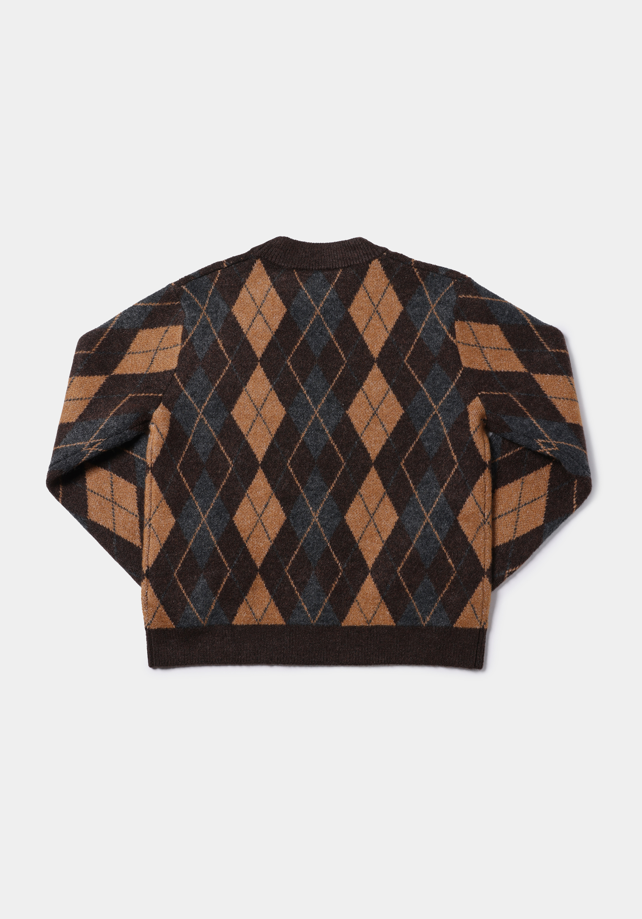 Regular Fit Yuvarlak Yaka Baskılı Kadın Kahverengi Kazak