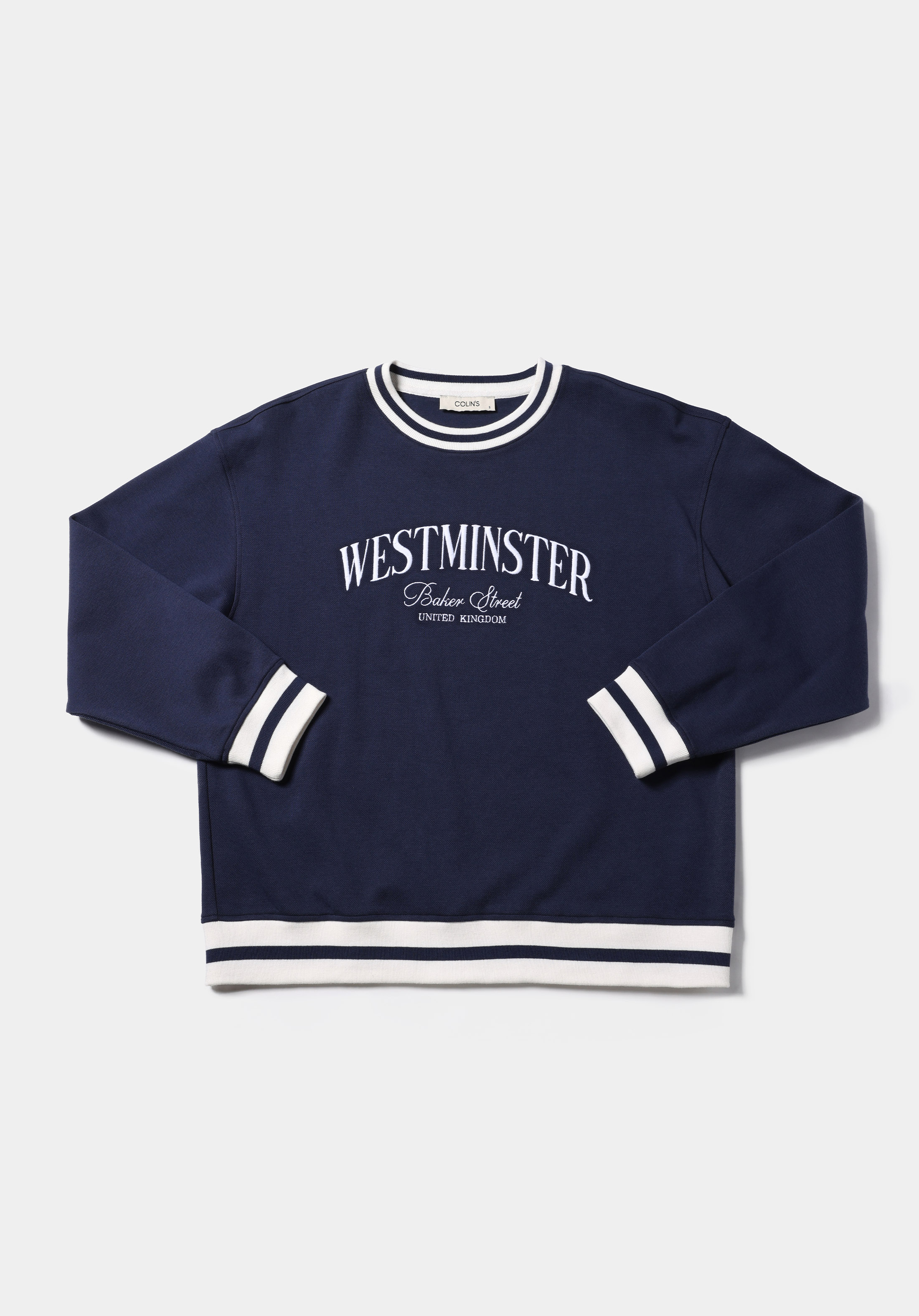 Regular Fit Yuvarlak Yaka Nakışlı Kadın Lacivert Sweatshirt