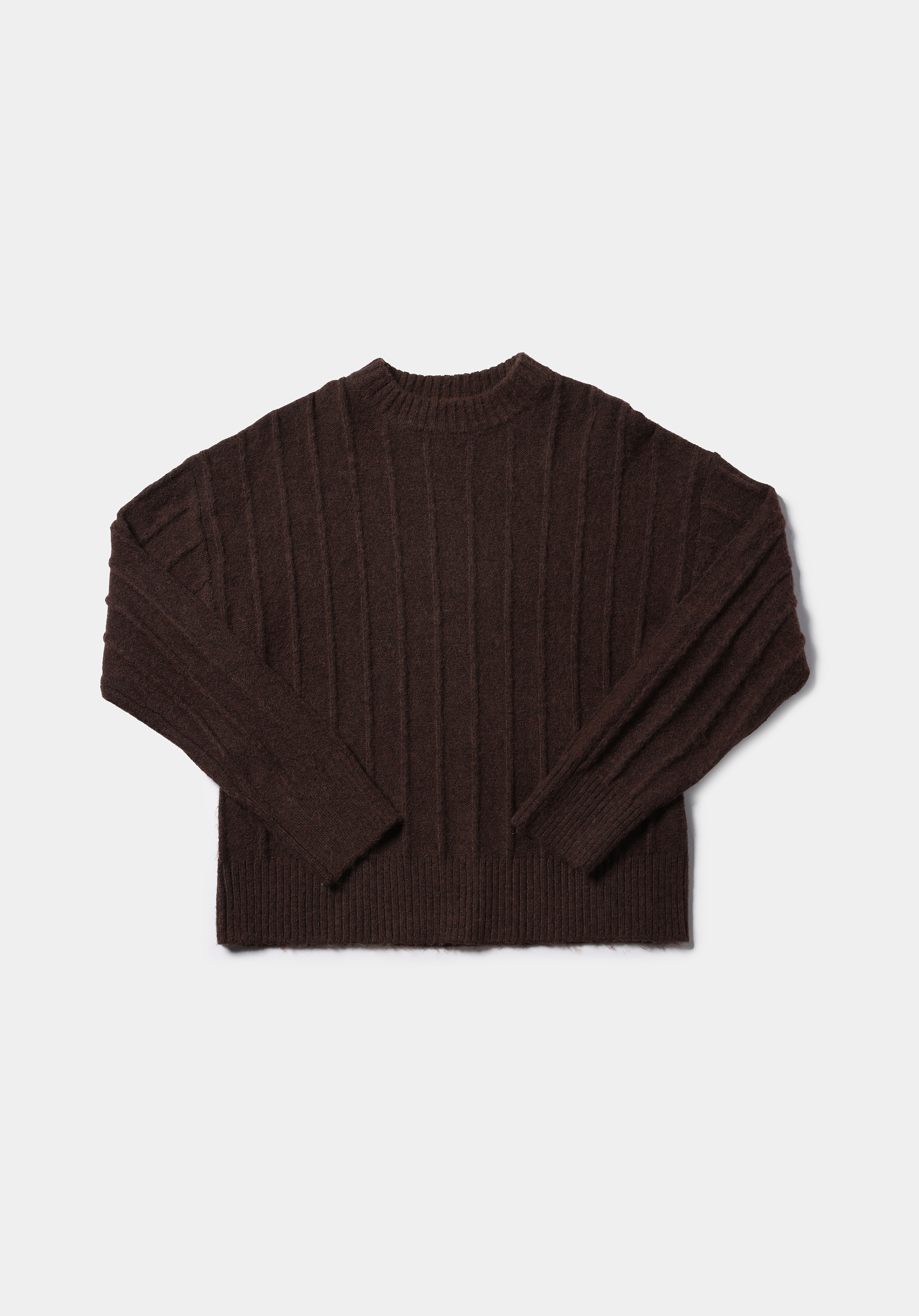 Regular Fit Yarım Balıkçı Yaka Düz Kadın Kahverengi Kazak