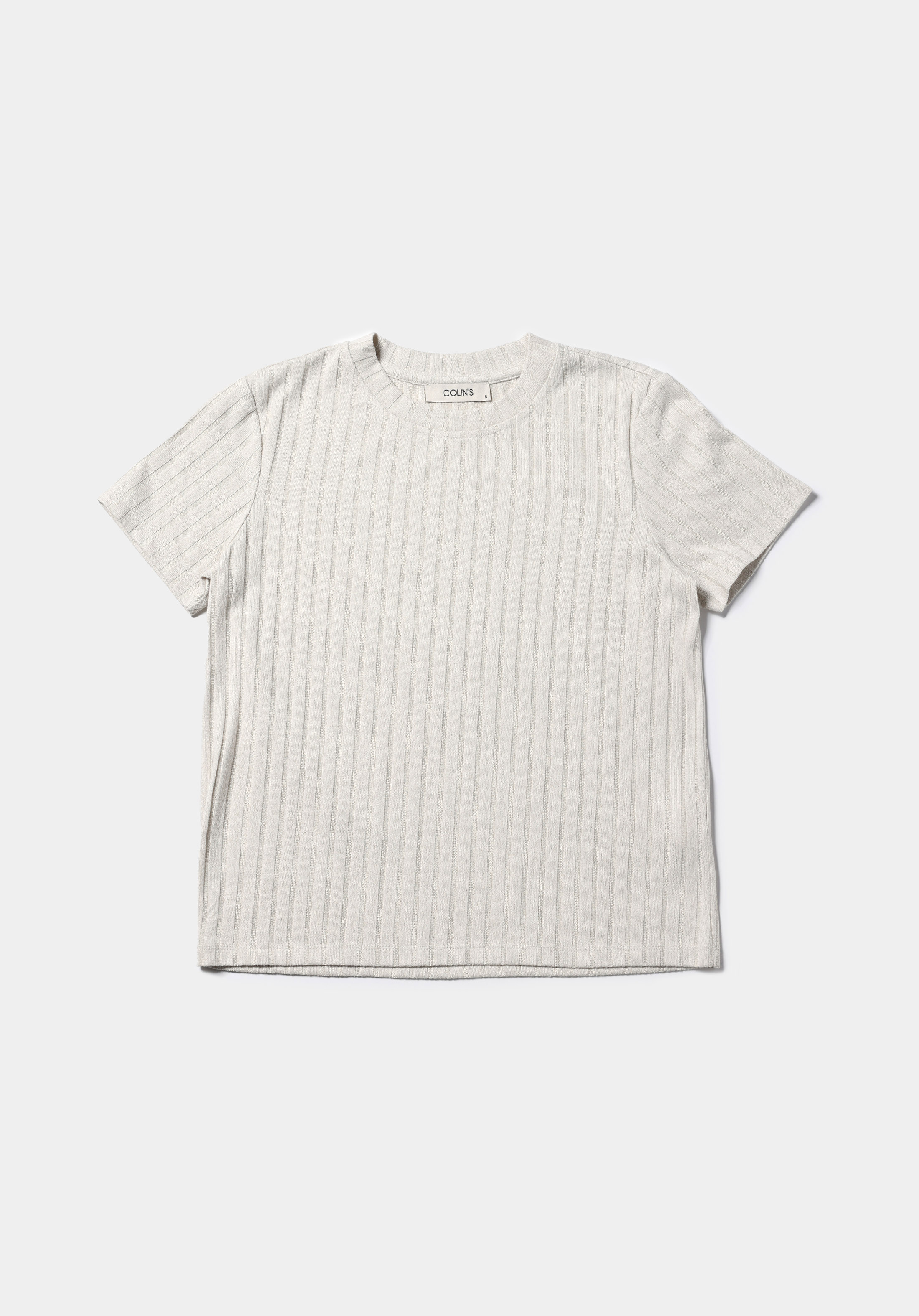 Regular Fit Yuvarlak Yaka Düz Kadın Ekru Kısa Kol Tişört