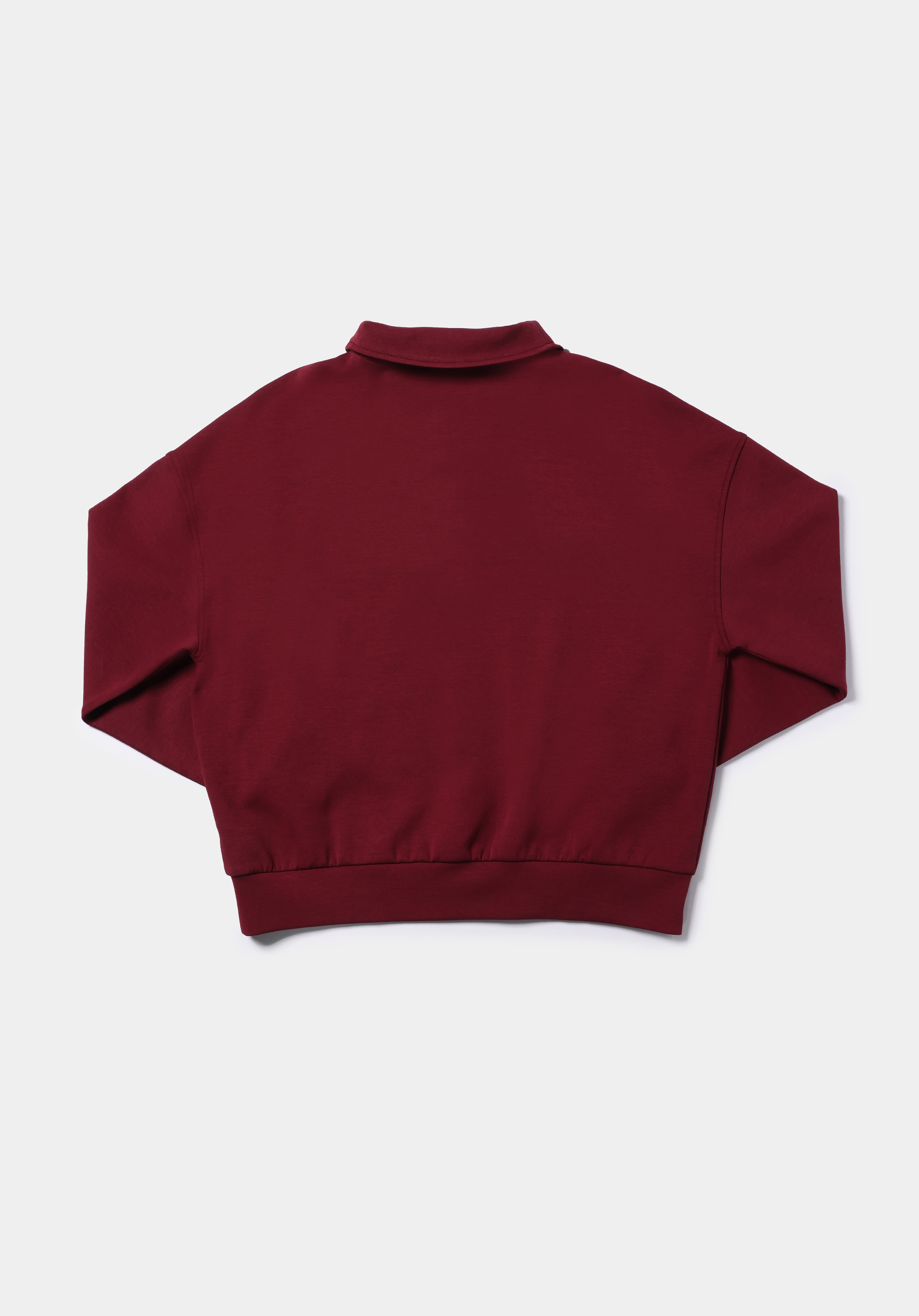 Regular Fit Fermuarlı Düz Kadın Bordo Sweatshirt