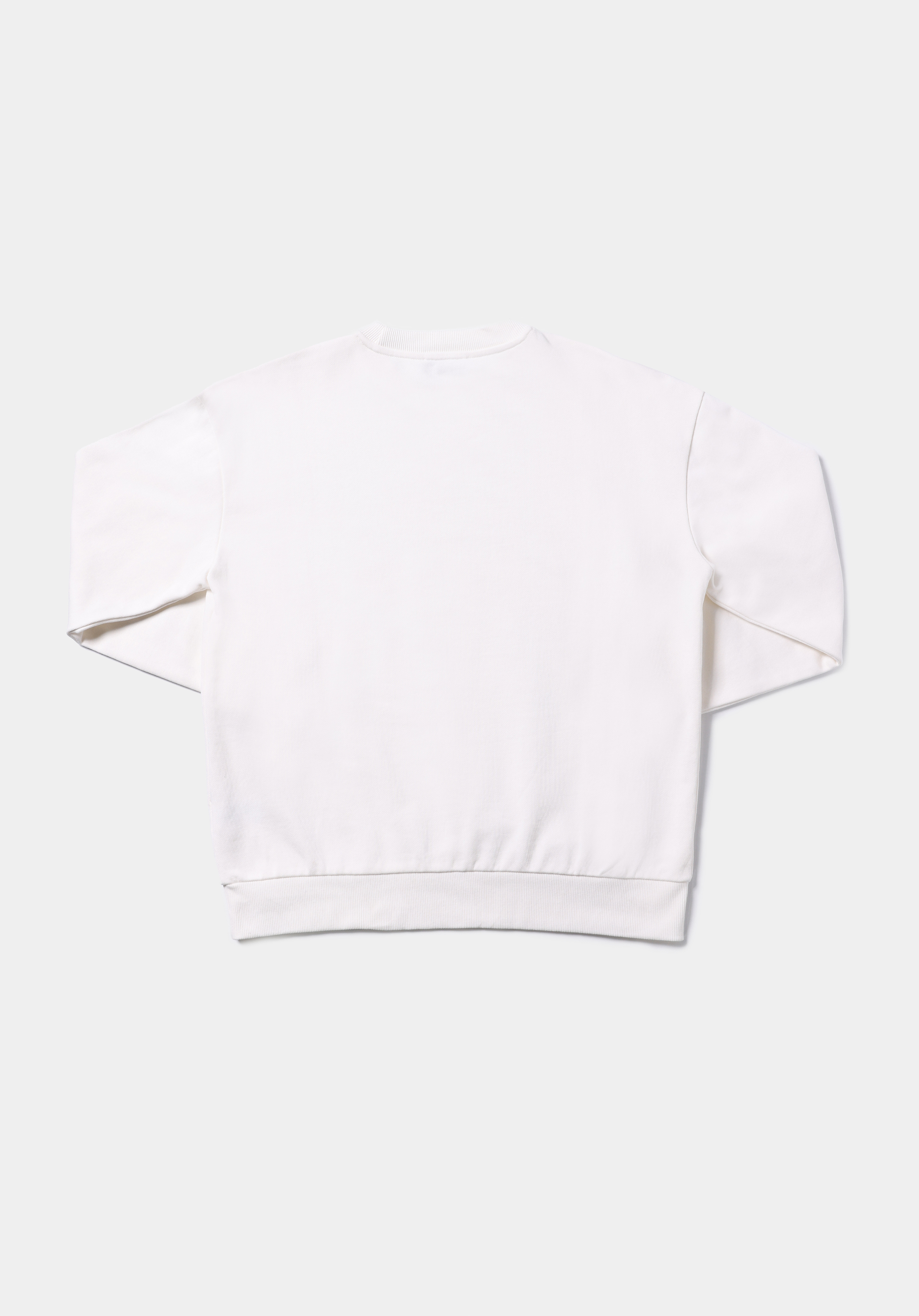 Regular Fit Yuvarlak Yaka Baskılı Kadın Beyaz Sweatshirt