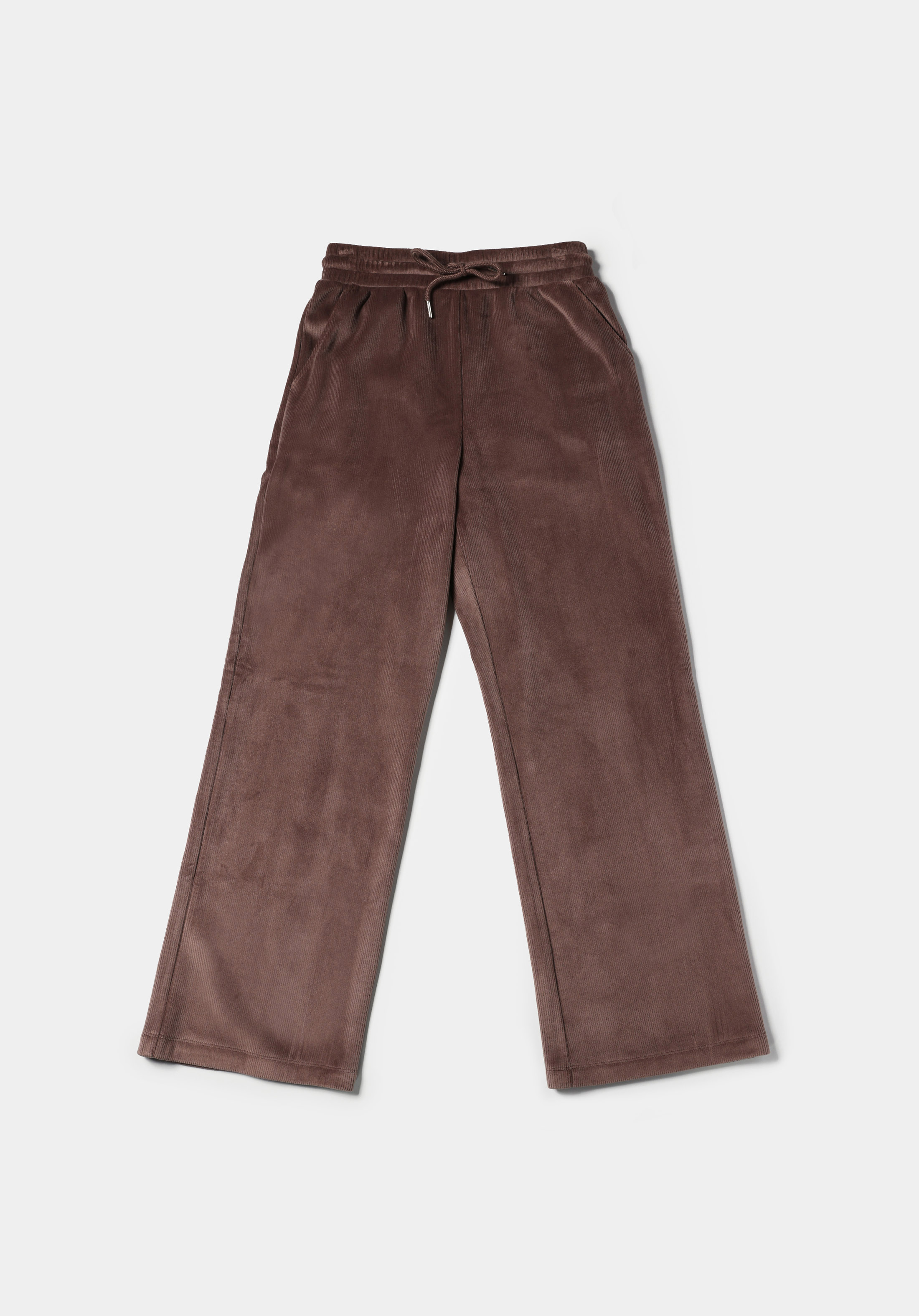 Regular Fit Orta Bel Düz Kadın Kahverengi Eşofman Altı