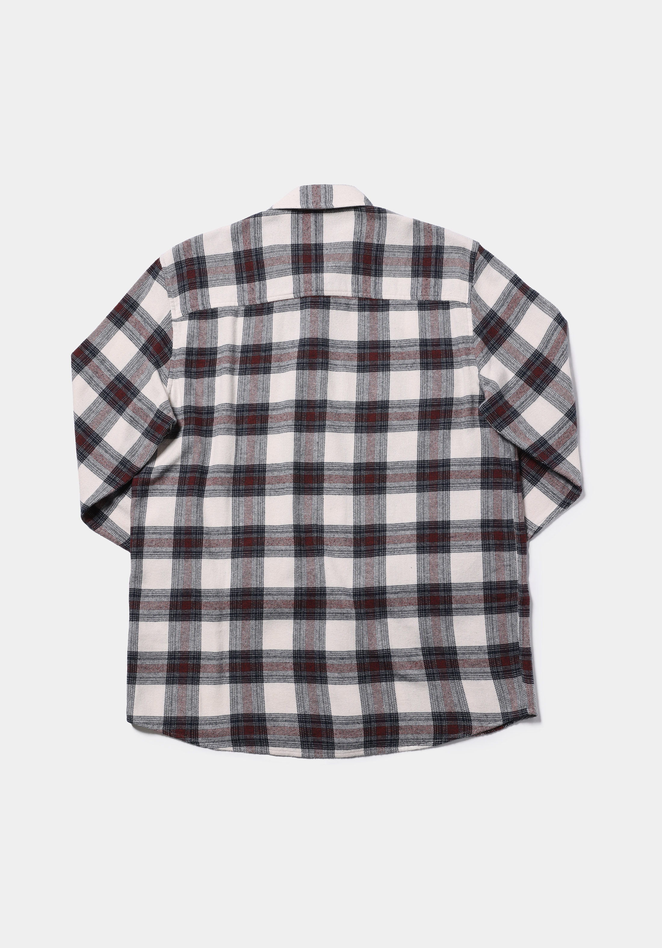 Comfort Fit Shirt Neck Ekoseli Erkek Bordo Uzun Kol Gömlek