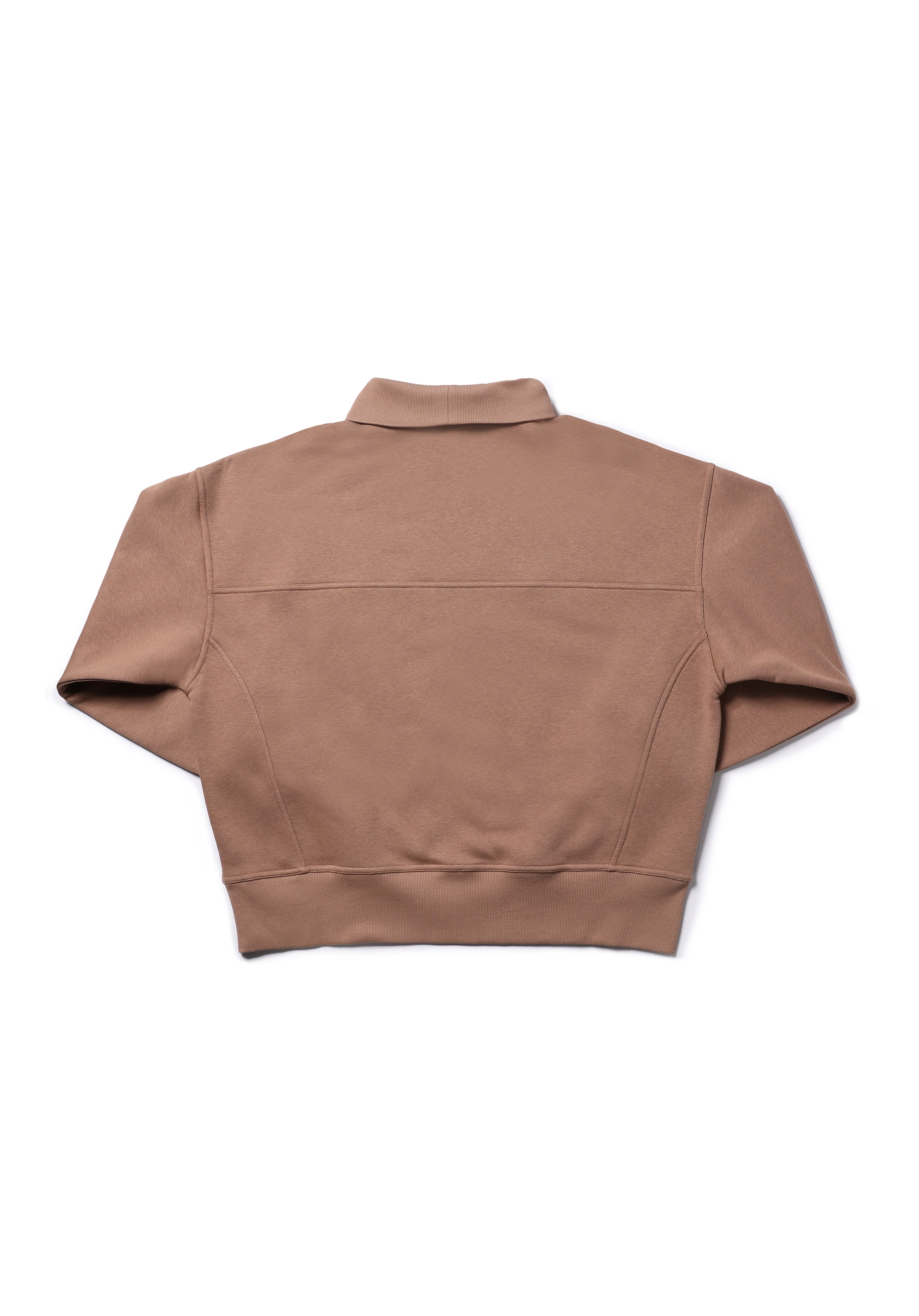 Relax Fit Dik Yaka Düz Kadın Bej Sweatshirt