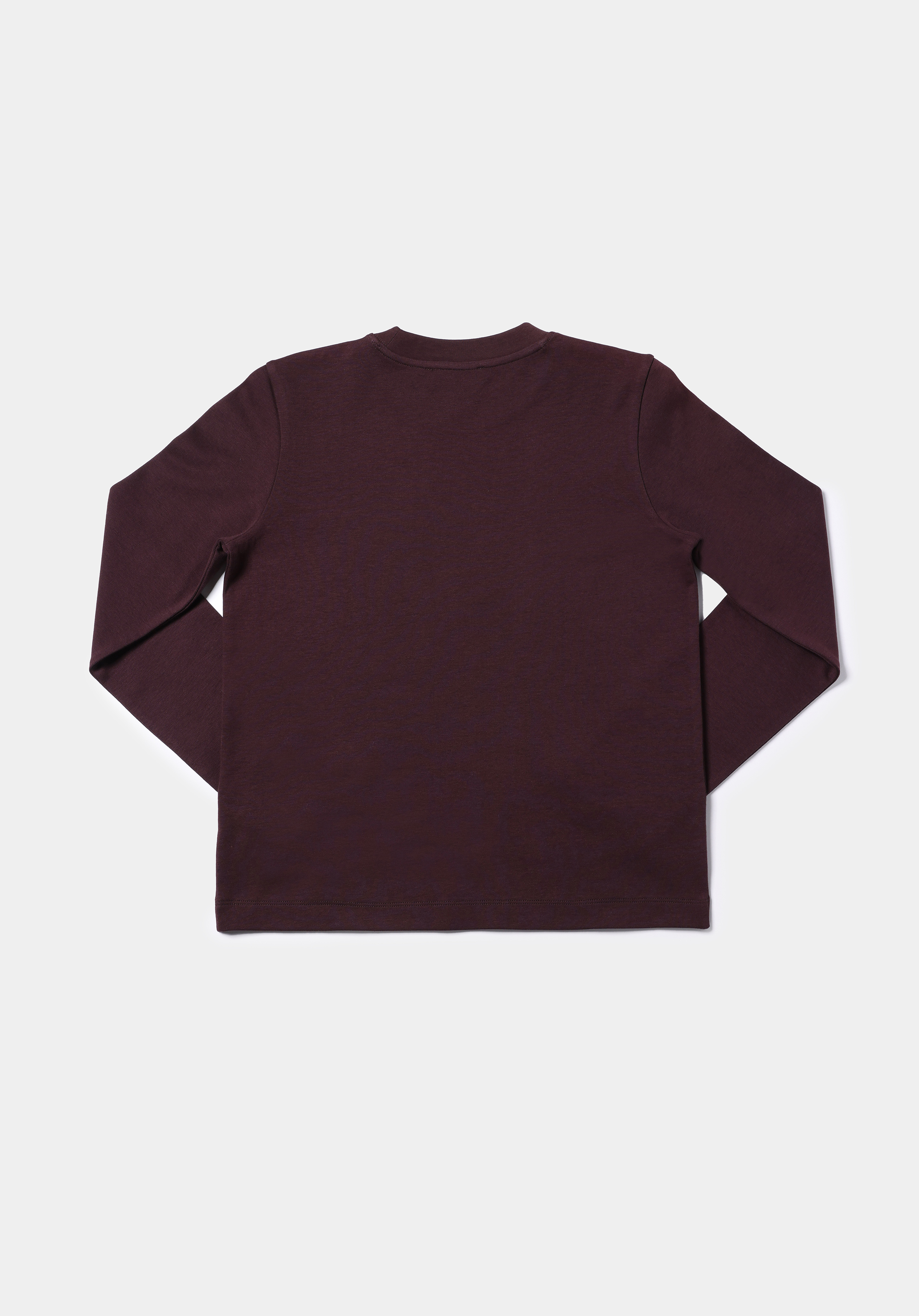 Regular Fit Yuvarlak Yaka Düz Kadın Mor Uzun Kol Tişört