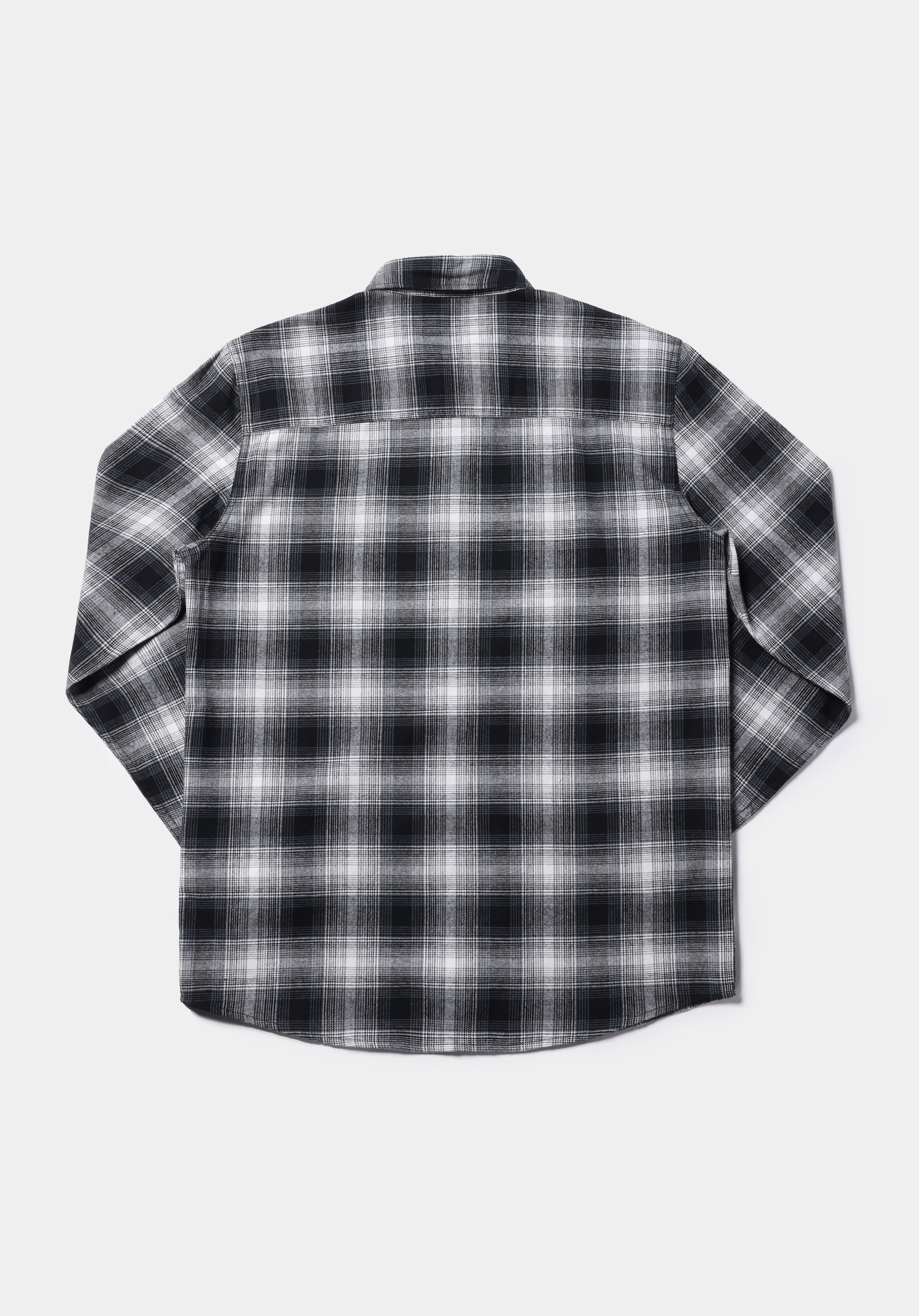 Regular Fit Shirt Neck Ekoseli Erkek Lacivert Uzun Kol Gömlek