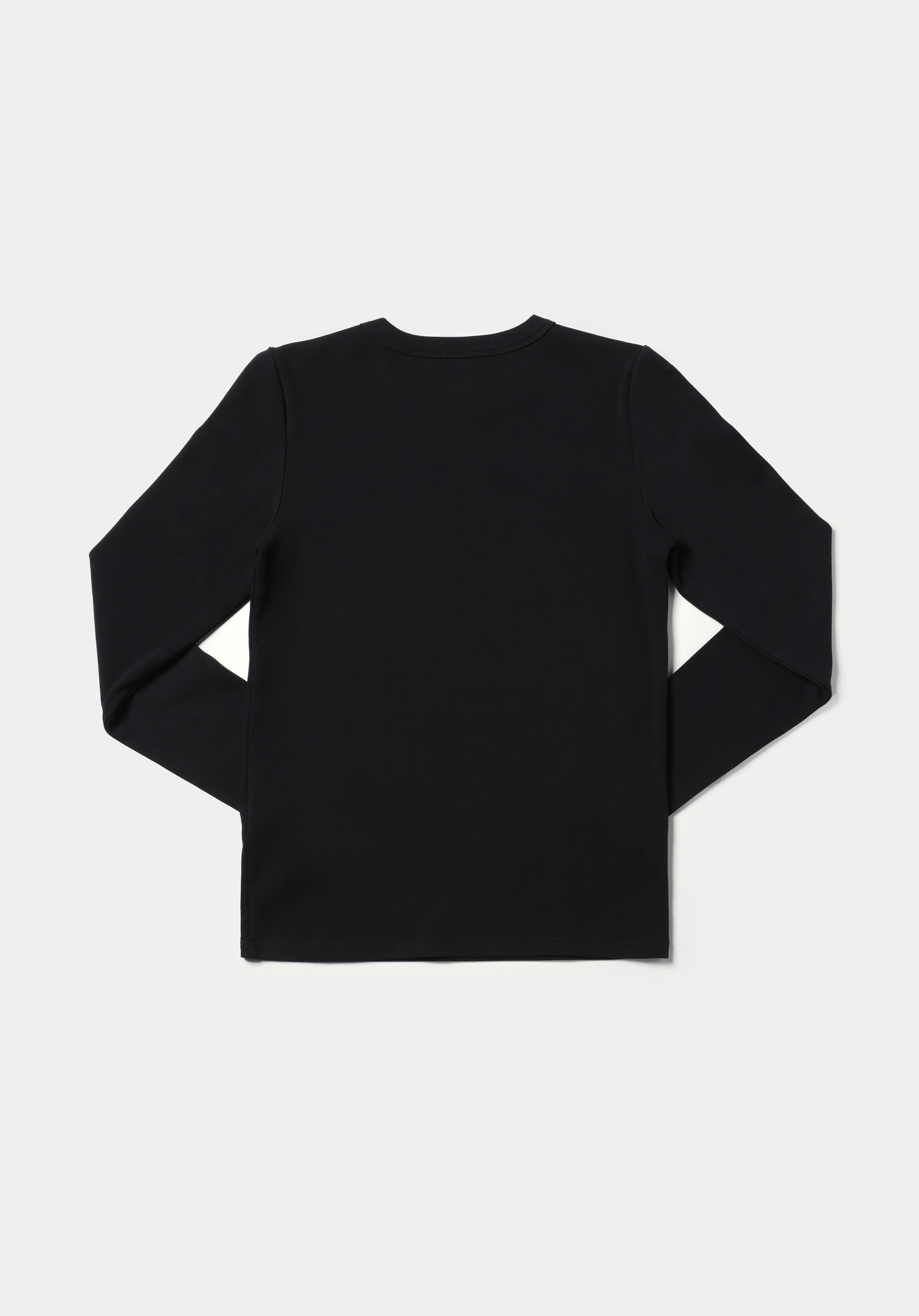 Slim Fit Yuvarlak Yaka Düz Kadın Siyah Uzun Kol Tişört