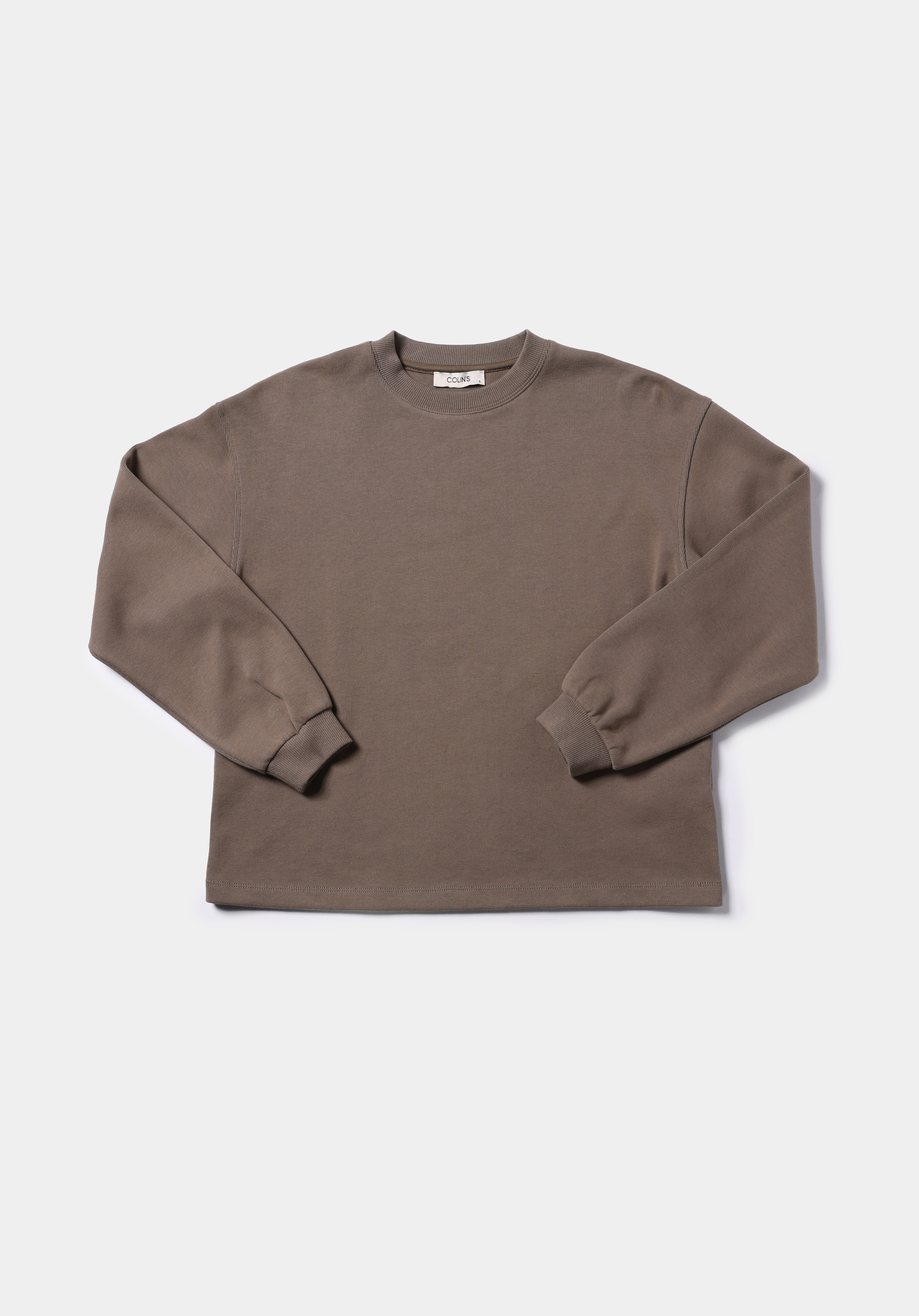 Regular Fit Yuvarlak Yaka Düz Kadın Bej Sweatshirt