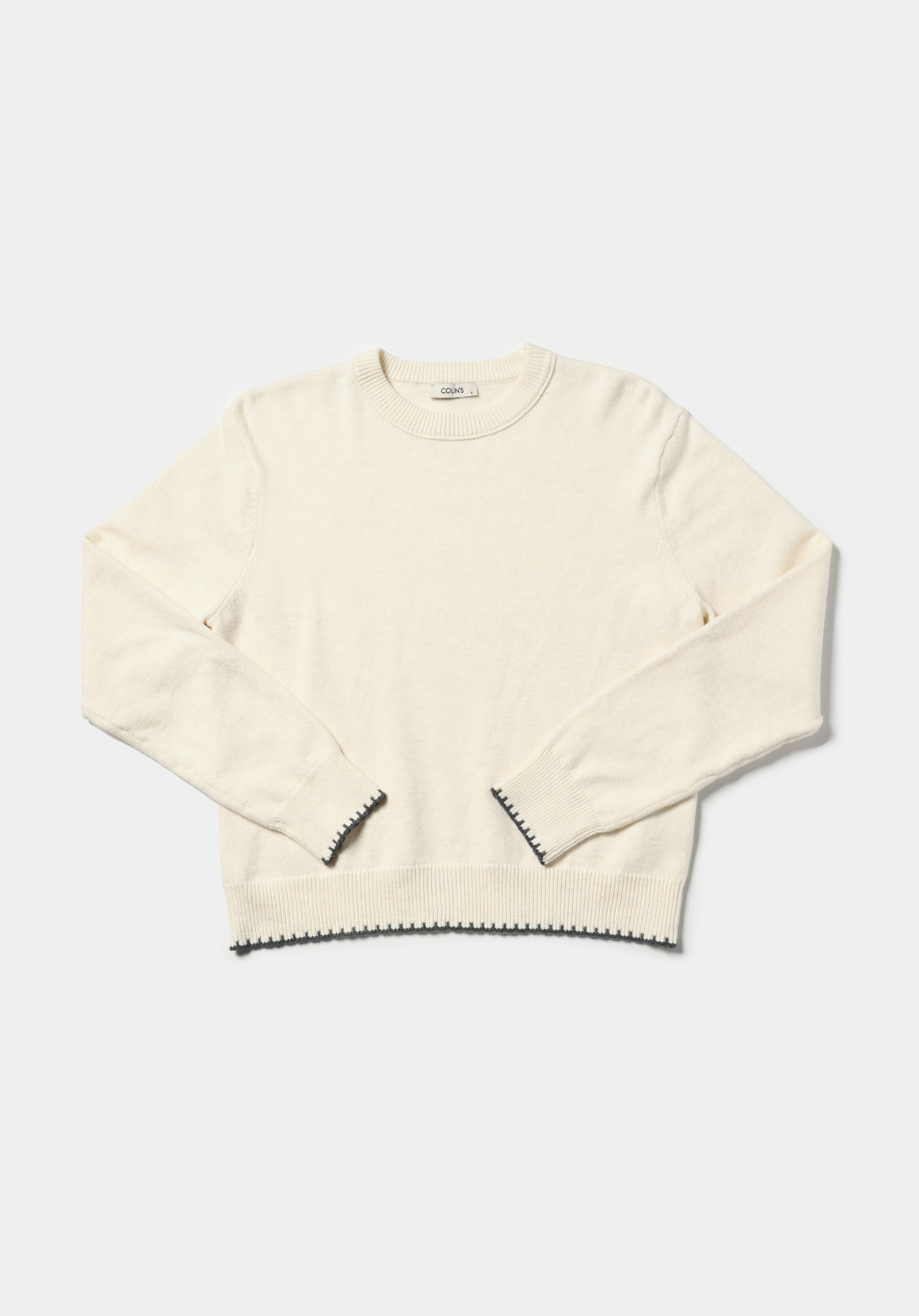 Regular Fit Yuvarlak Yaka Düz Kadın Ekru Kazak