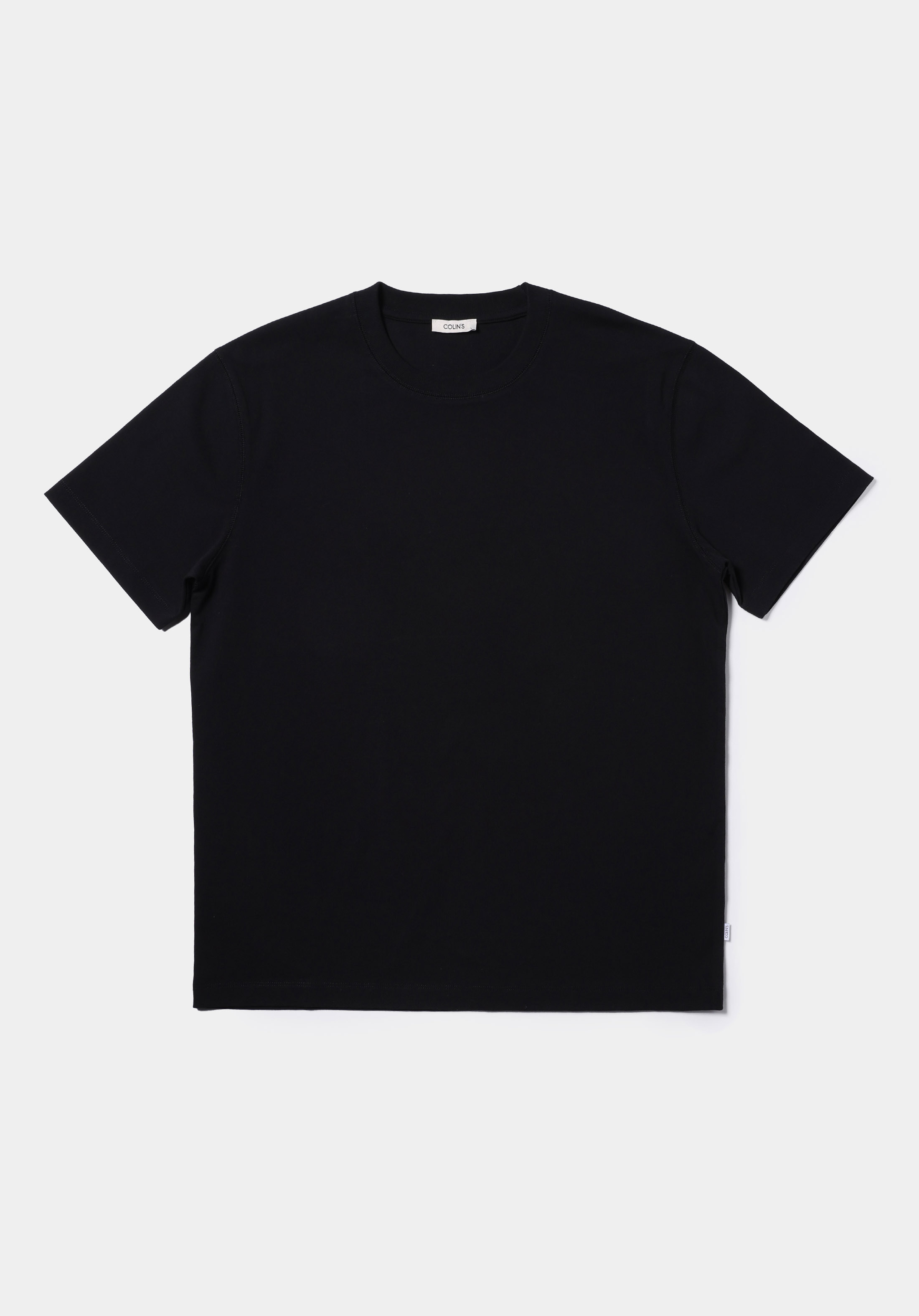 Comfort Fit Yuvarlak Yaka Düz Erkek Siyah Kısa Kol Tişört