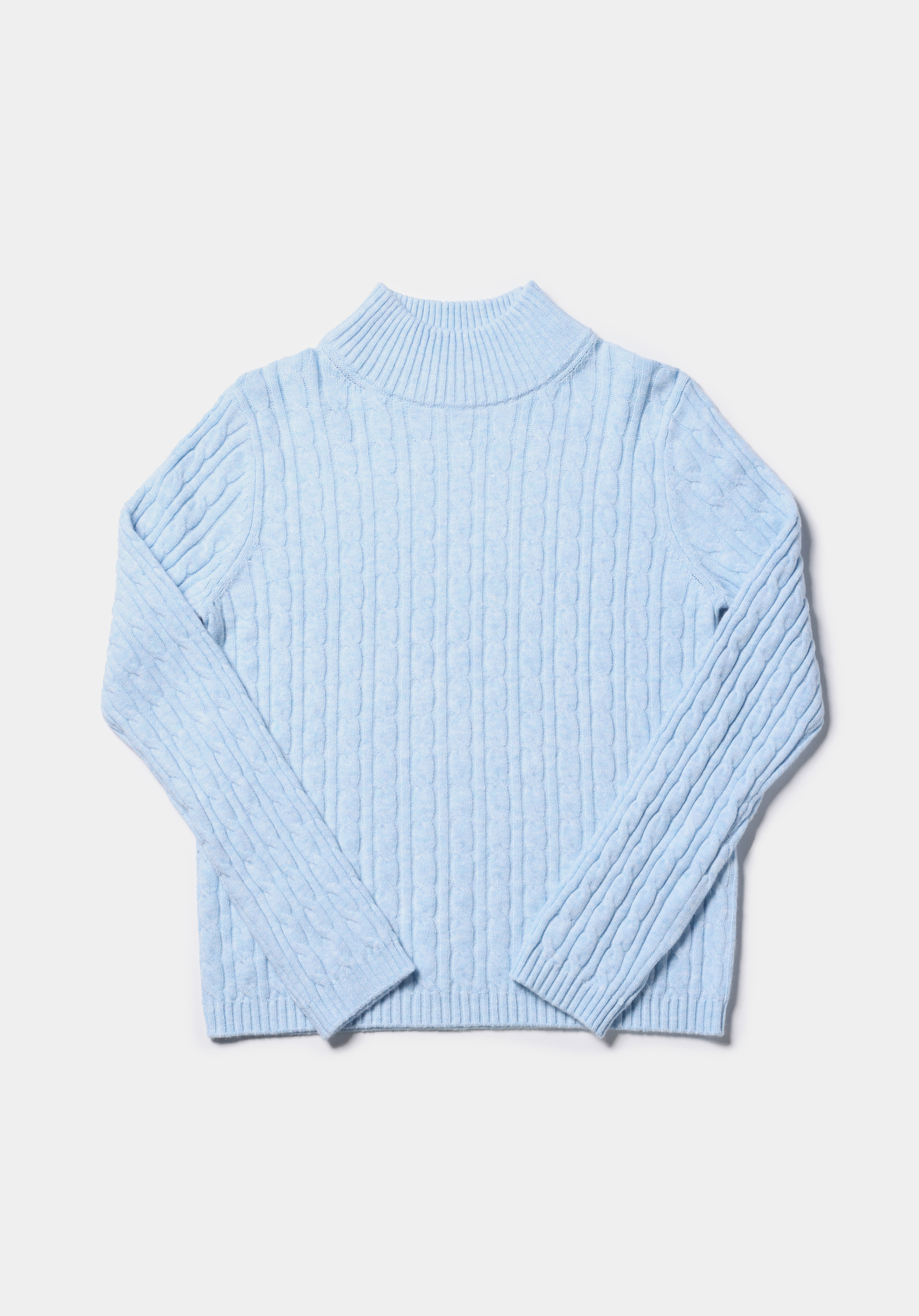 Regular Fit Yarım Balıkçı Yaka Düz Kadın Mavi Kazak