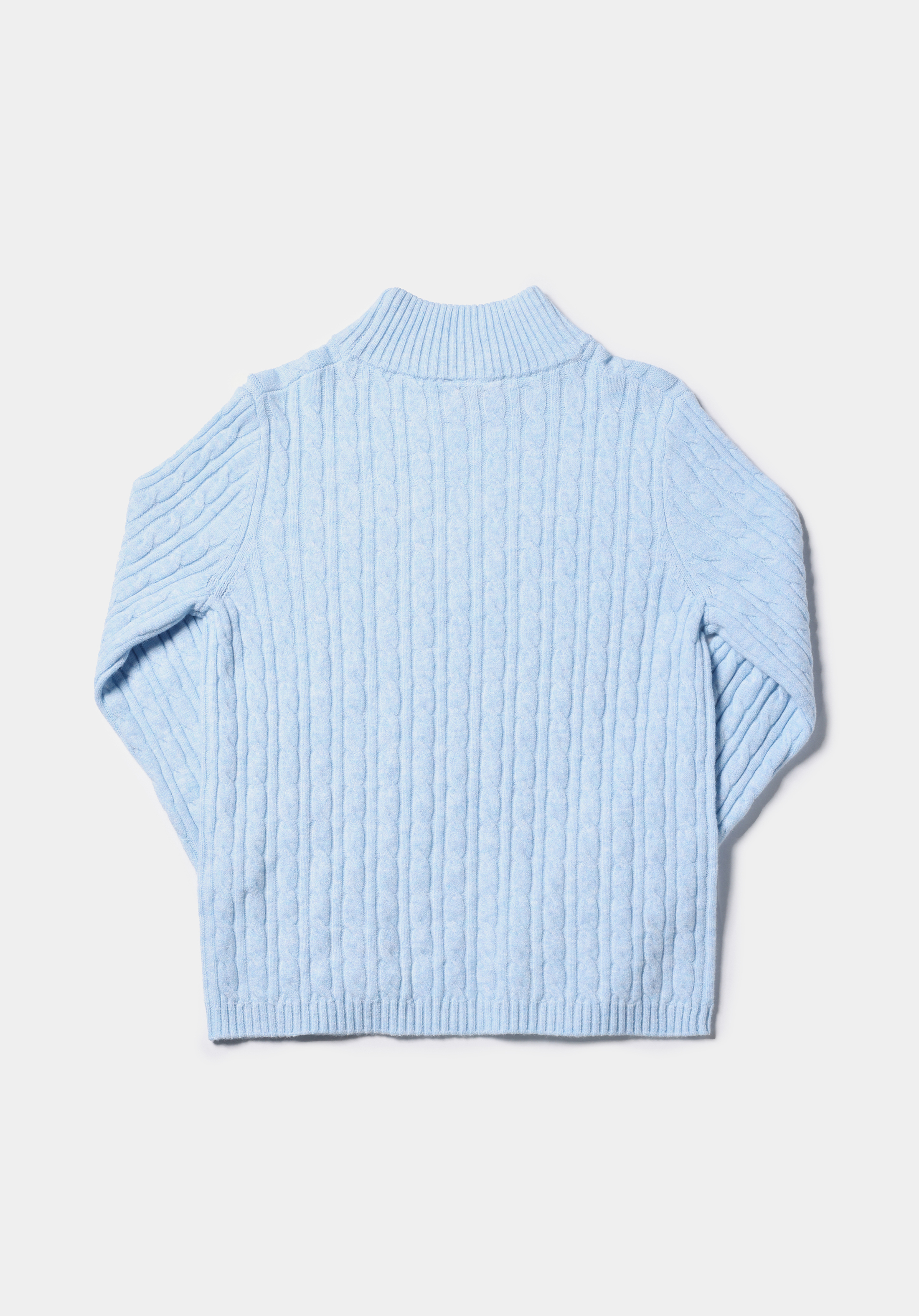 Regular Fit Yarım Balıkçı Yaka Düz Kadın Mavi Kazak