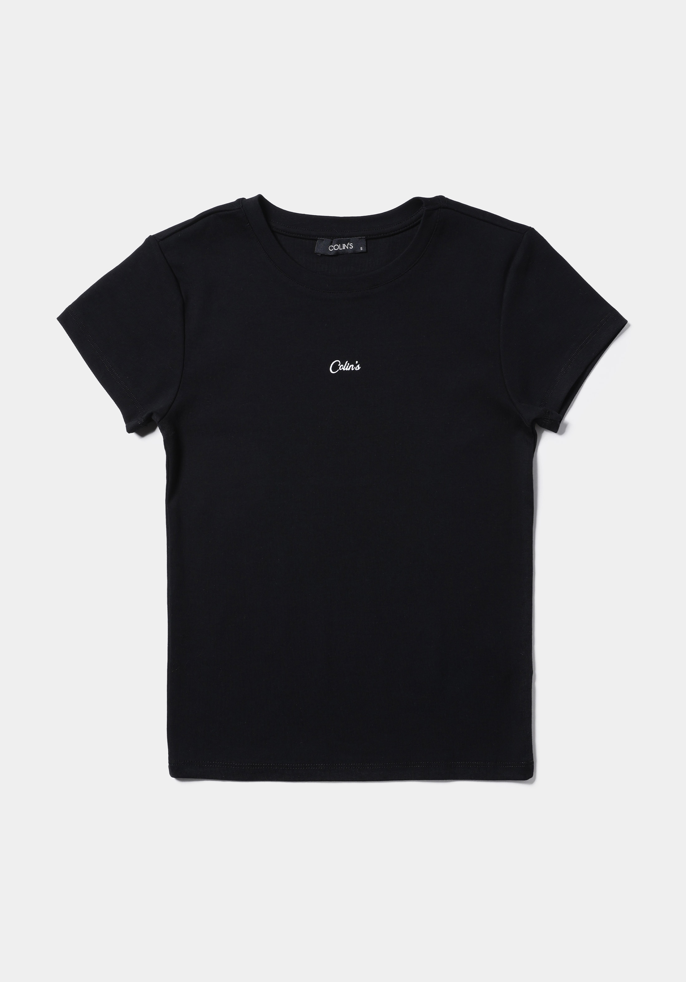 Slim Fit Yuvarlak Yaka Düz Kadın Siyah Kısa Kol Tişört