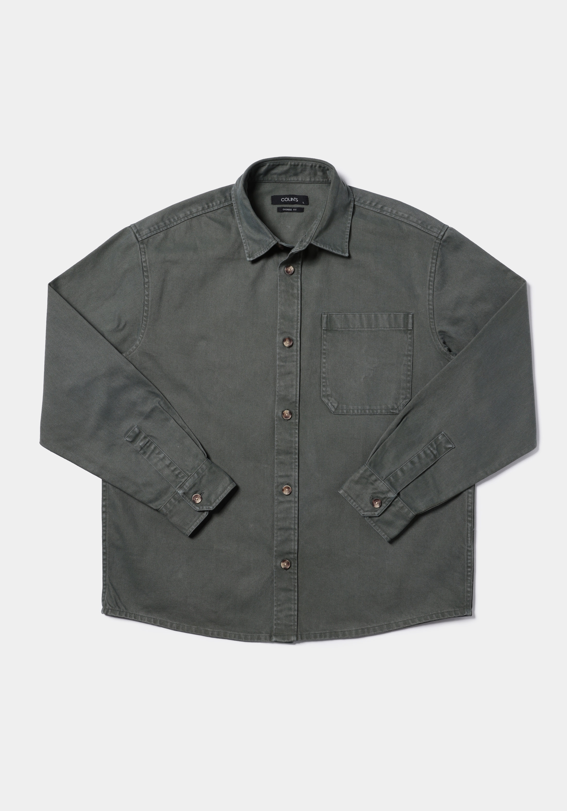 Oversize Fit   Erkek Yeşil Shacket