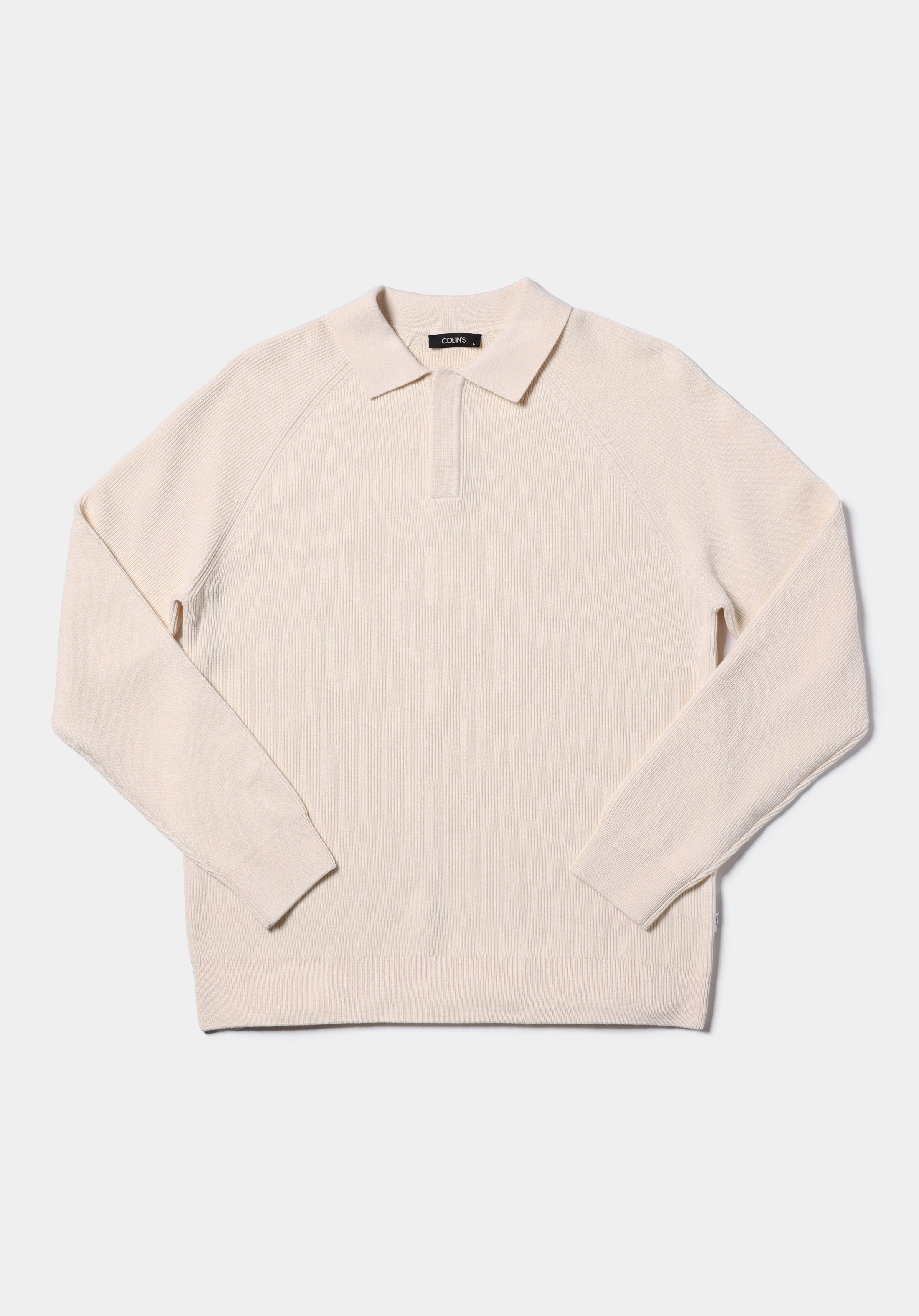 Regular Fit Polo Yaka Jakarlı Erkek Bej Kazak