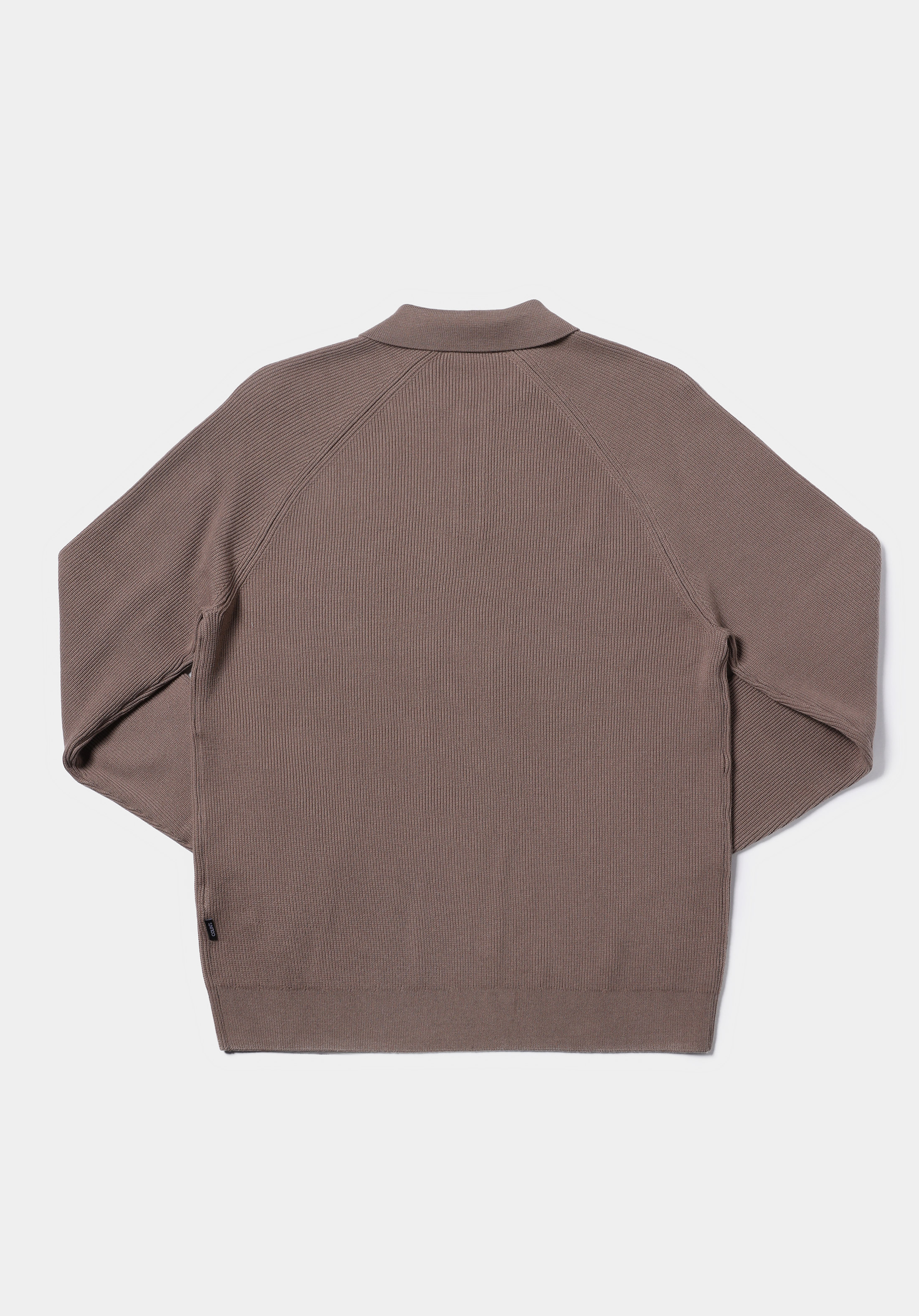 Regular Fit Polo Yaka Jakarlı Erkek Gri Kazak