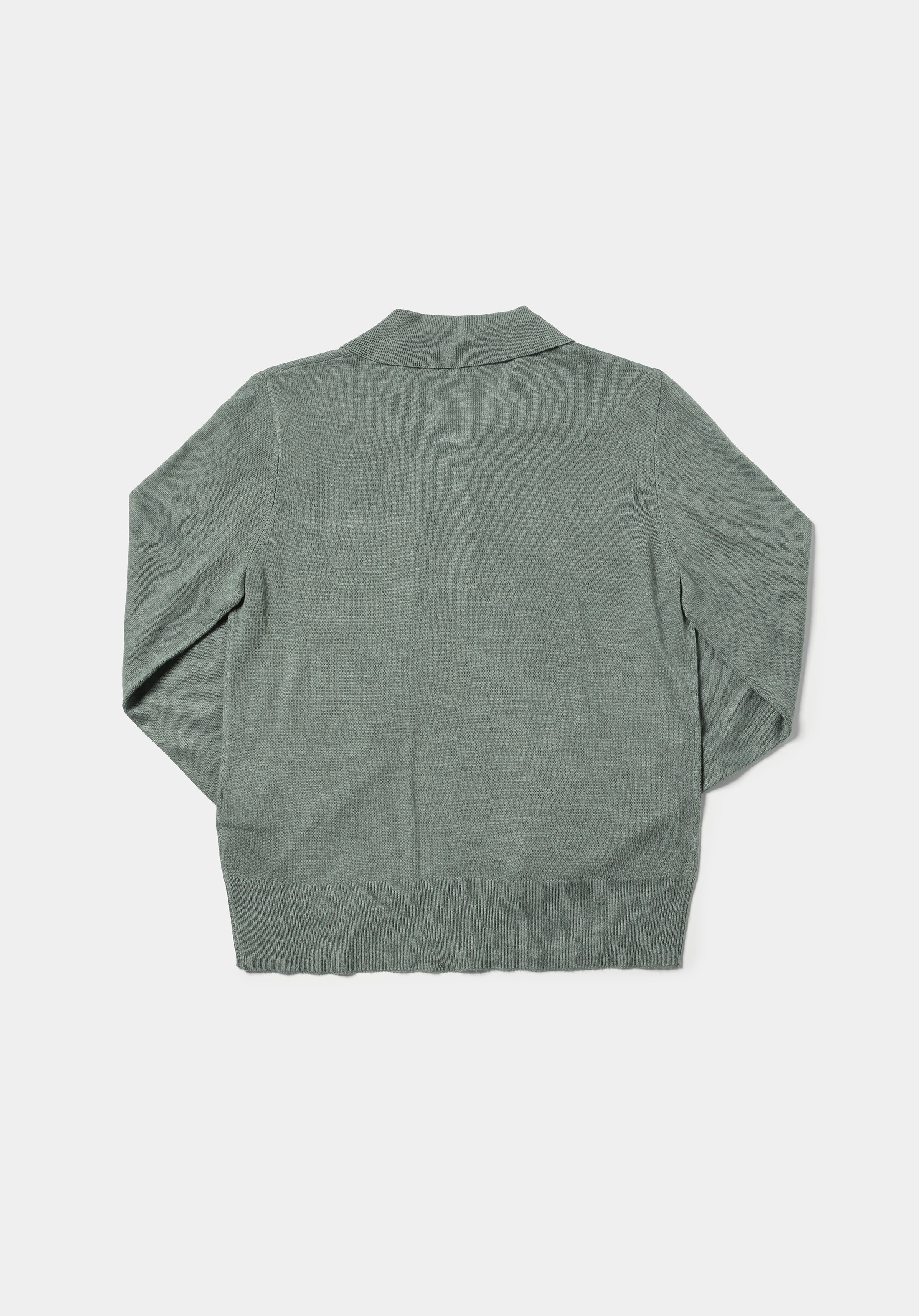 Slim Fit Polo Yaka Düz Kadın Yeşil Kazak