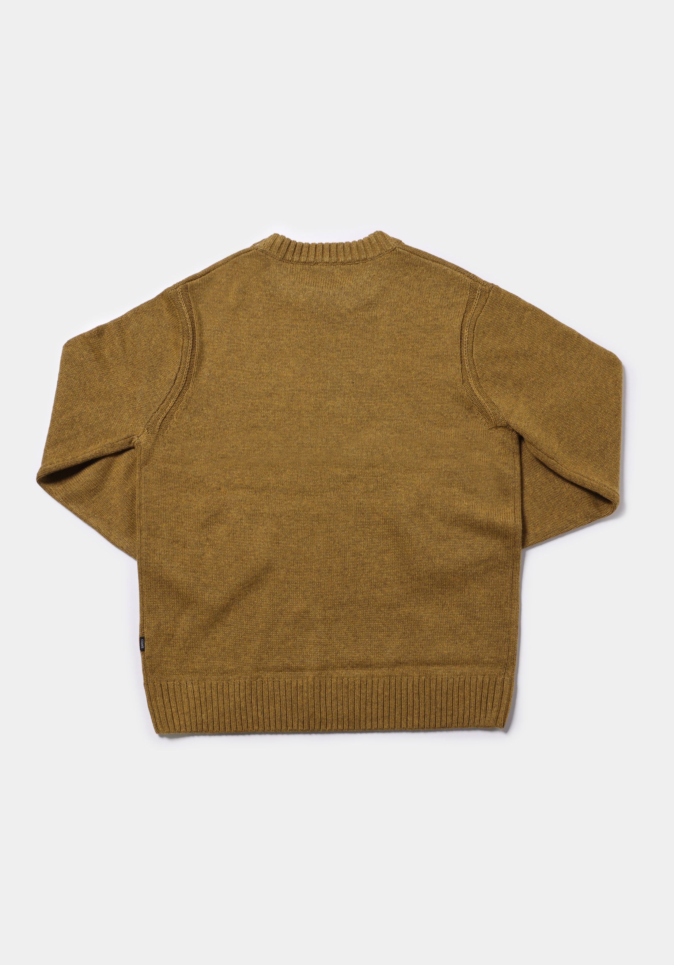 Comfort Fit Yuvarlak Yaka Jakarlı Erkek Sari Kazak