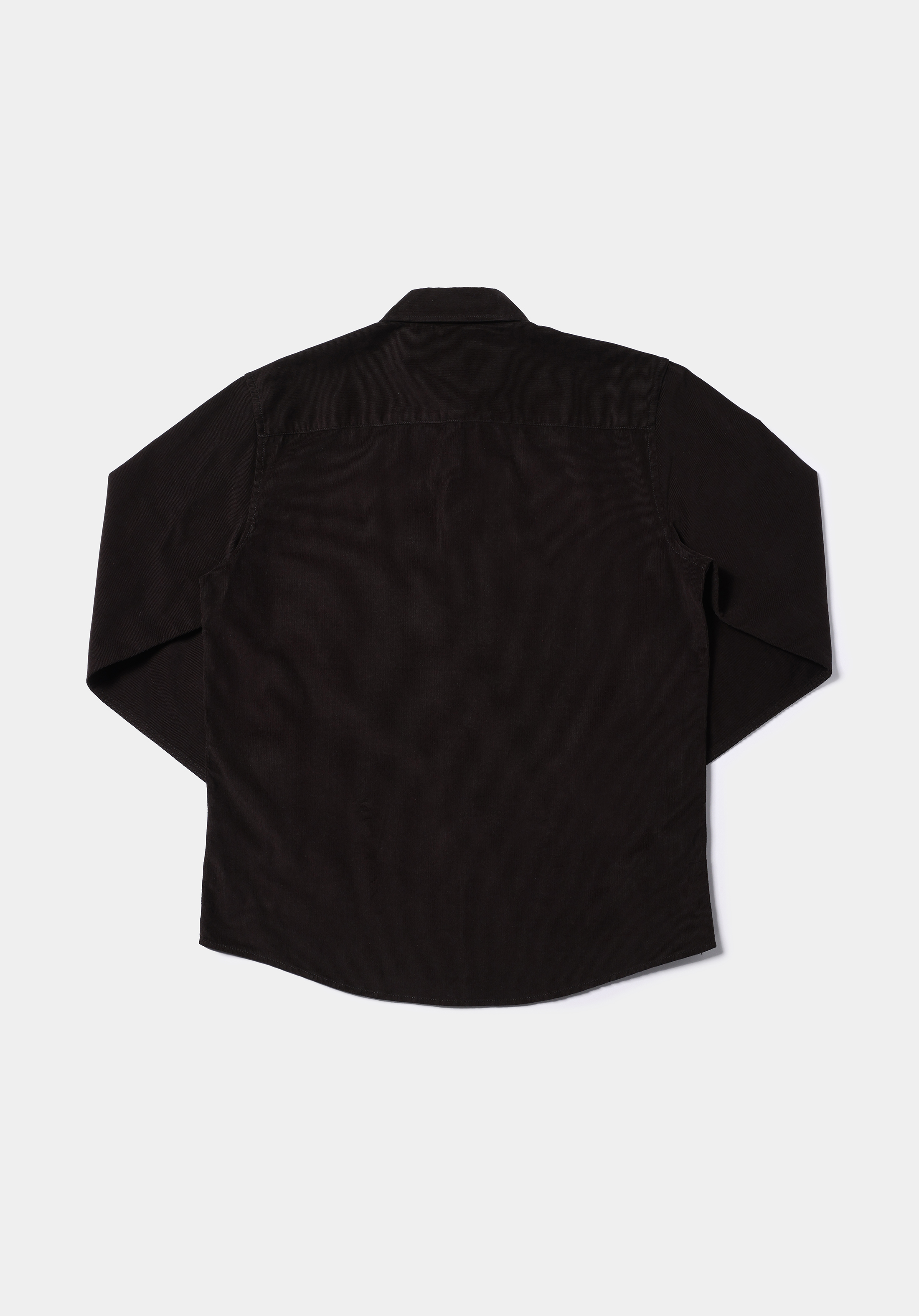 Regular Fit Shirt Neck Düz Erkek Kahverengi Uzun Kol Gömlek