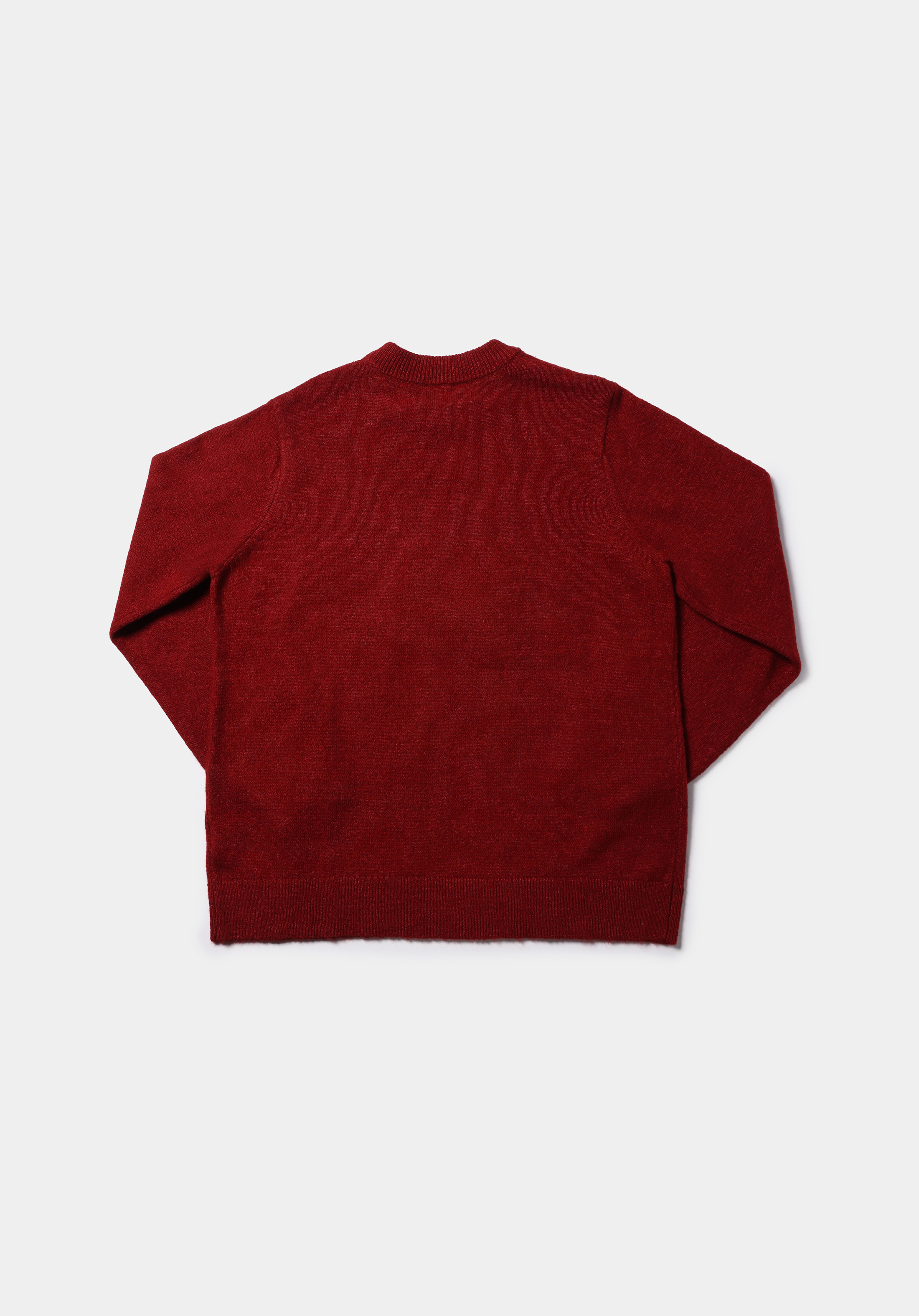 Regular Fit Yuvarlak Yaka Baskılı Kadın Kirmizi Kazak