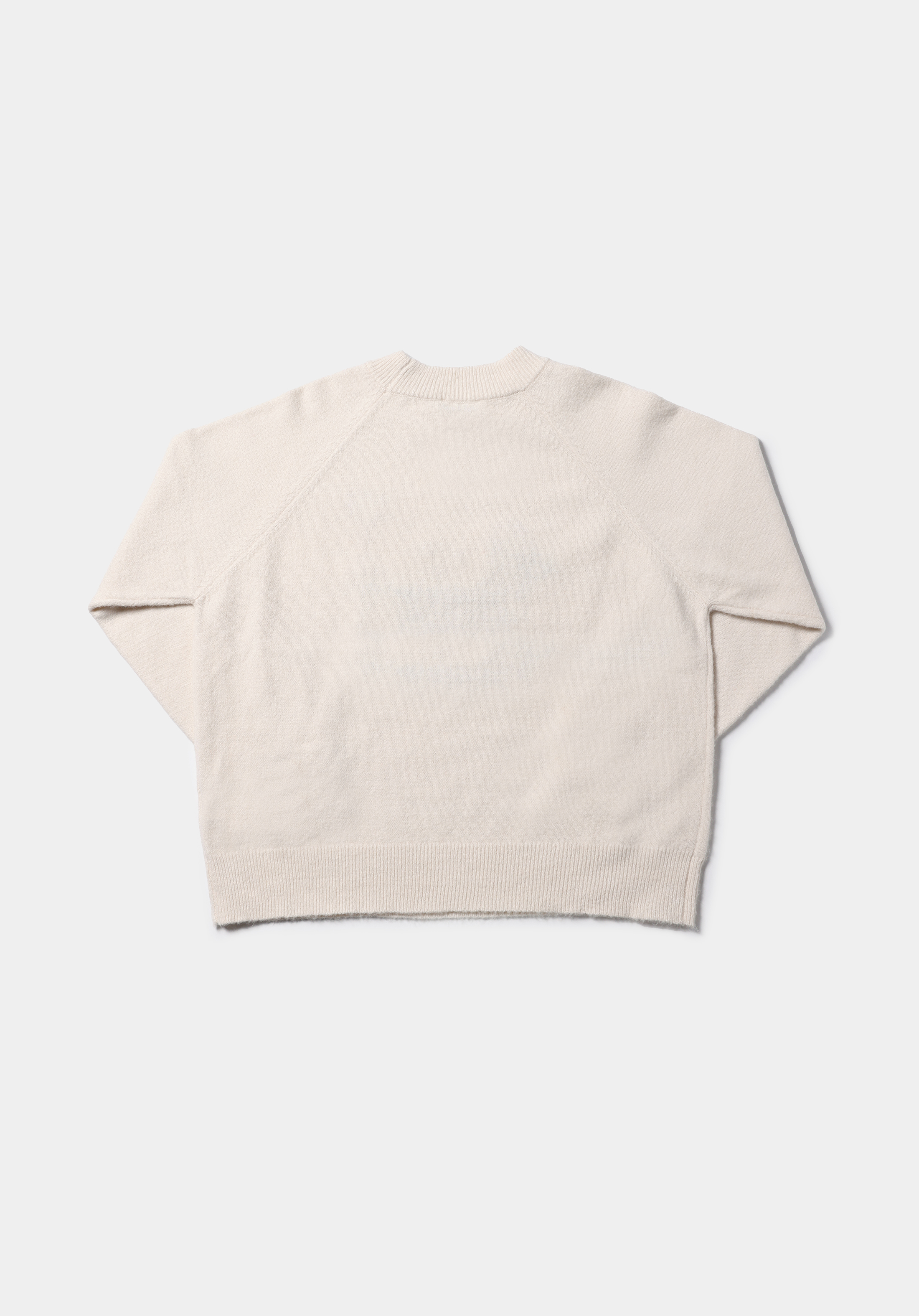 Relaxed Fit Yuvarlak Yaka Baskılı Kadın Ekru Kazak