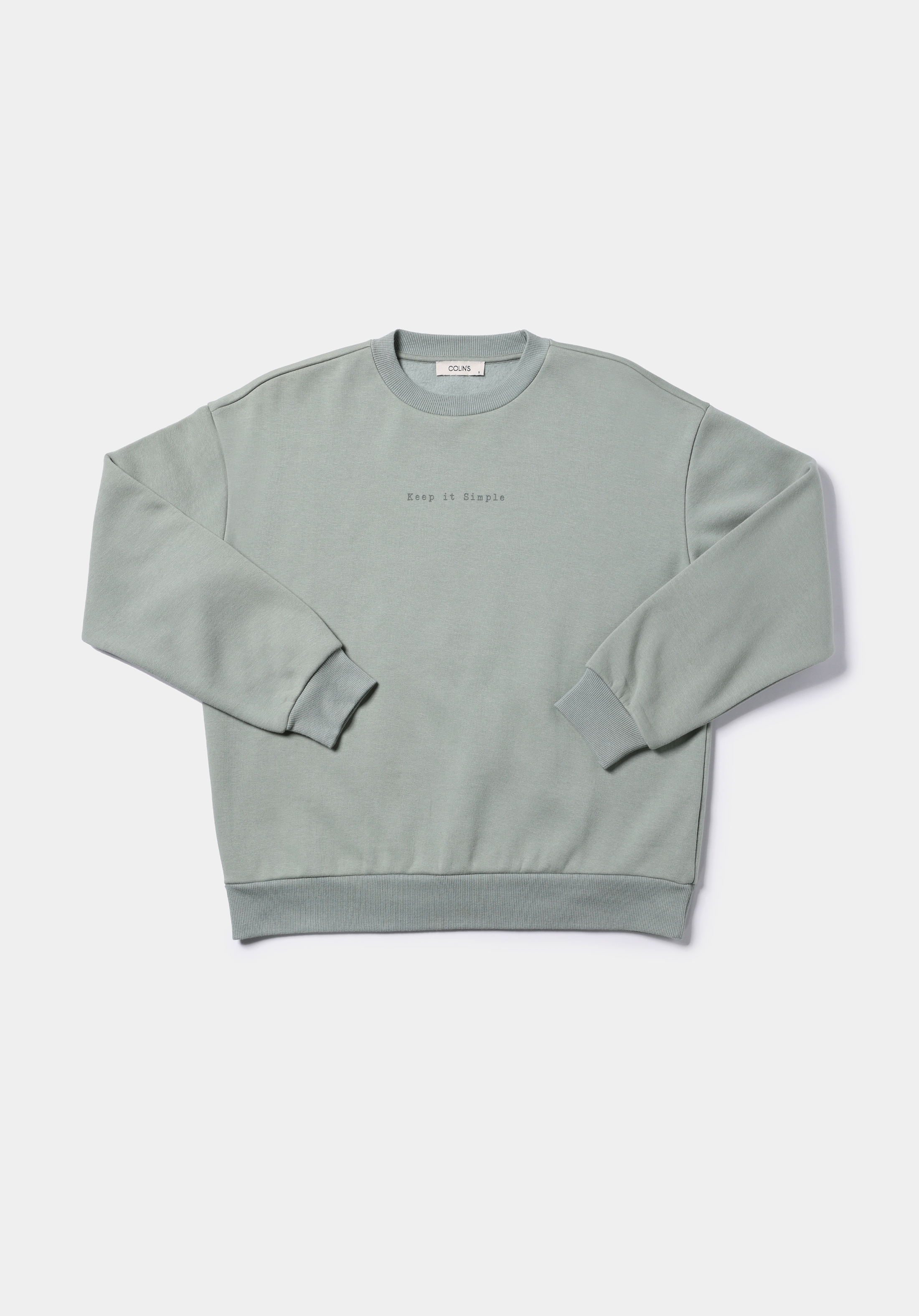 Regular Fit Yuvarlak Yaka Baskılı Kadın Yeşil Sweatshirt