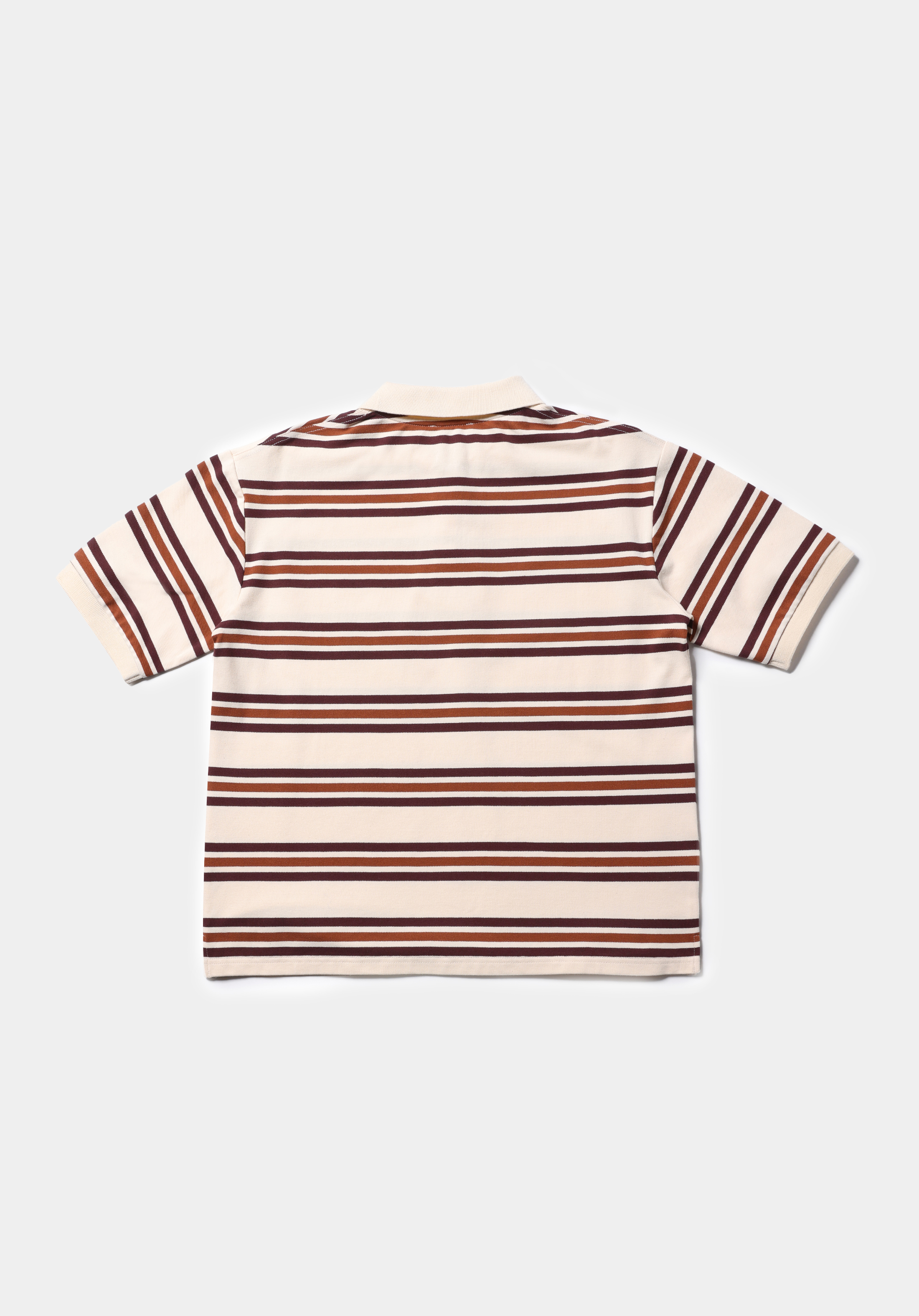 Regular Fit Polo Yaka Çizgili Kadın Çok Renkli Kısa Kol Tişört