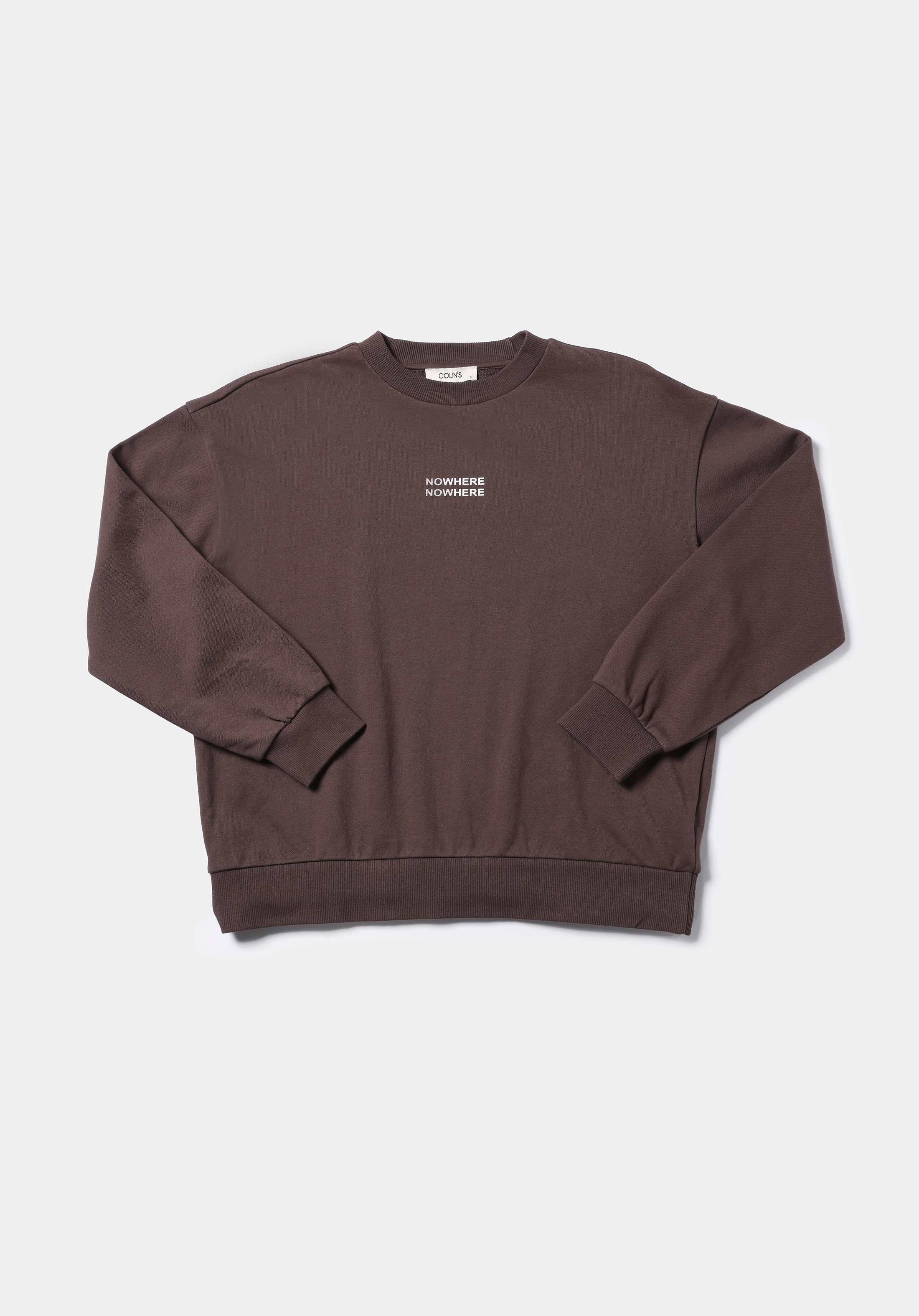 Regular Fit Yuvarlak Yaka Baskılı Kadın Kahverengi Sweatshirt