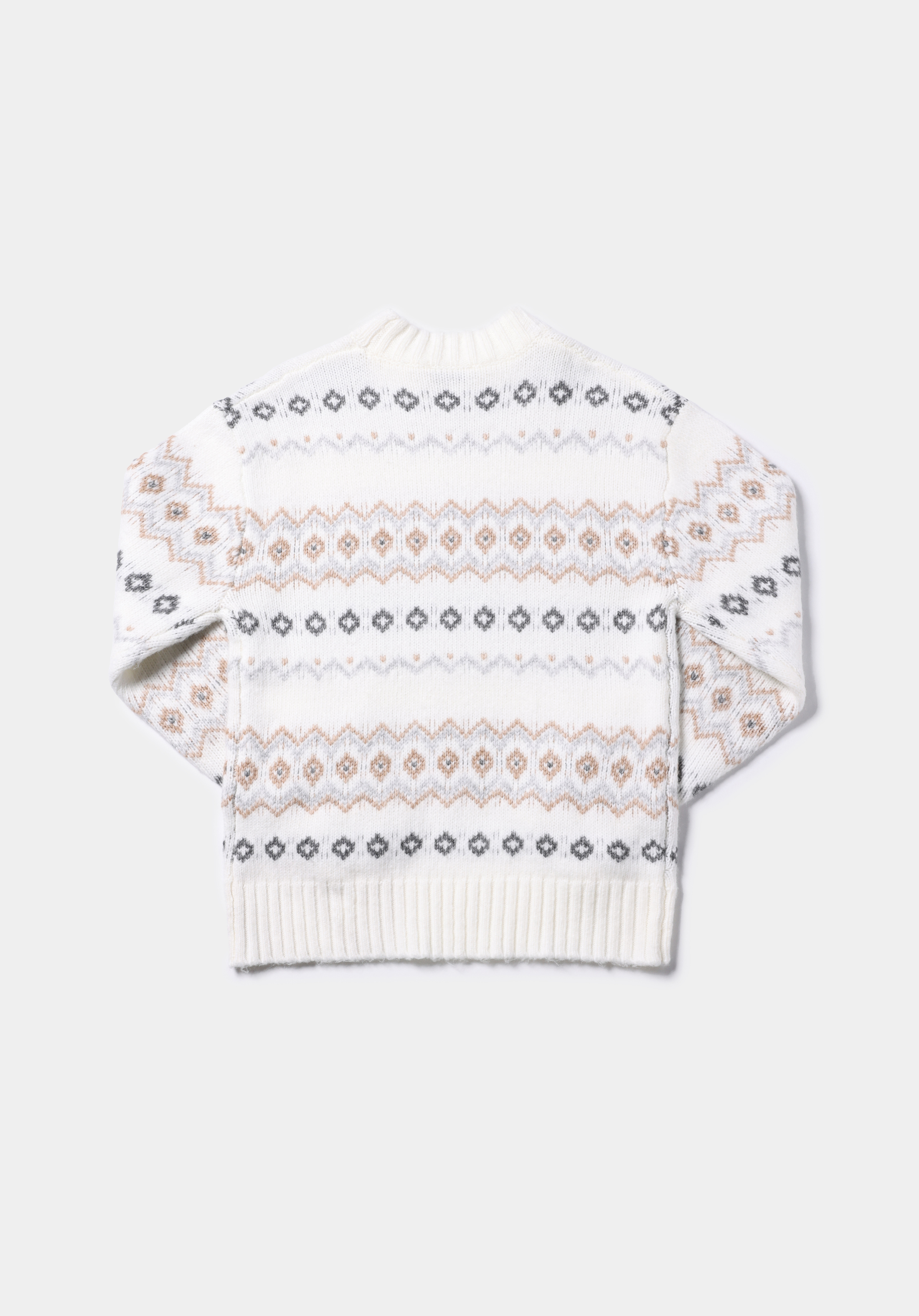 Regular Fit Yuvarlak Yaka Baskılı Kadın Çok Renkli Kazak