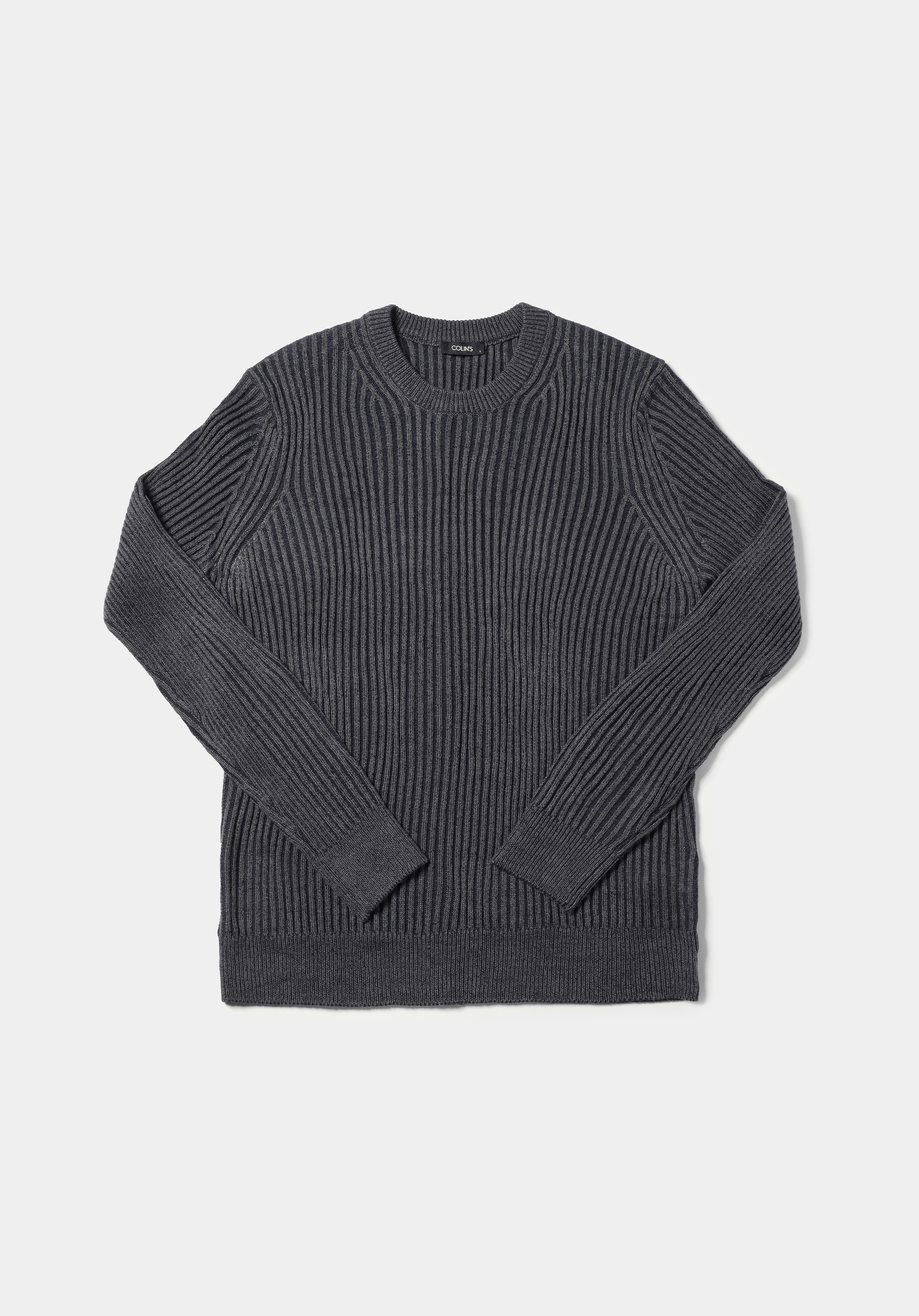 Regular Fit Yuvarlak Yaka Jakarlı Erkek Lacivert Kazak