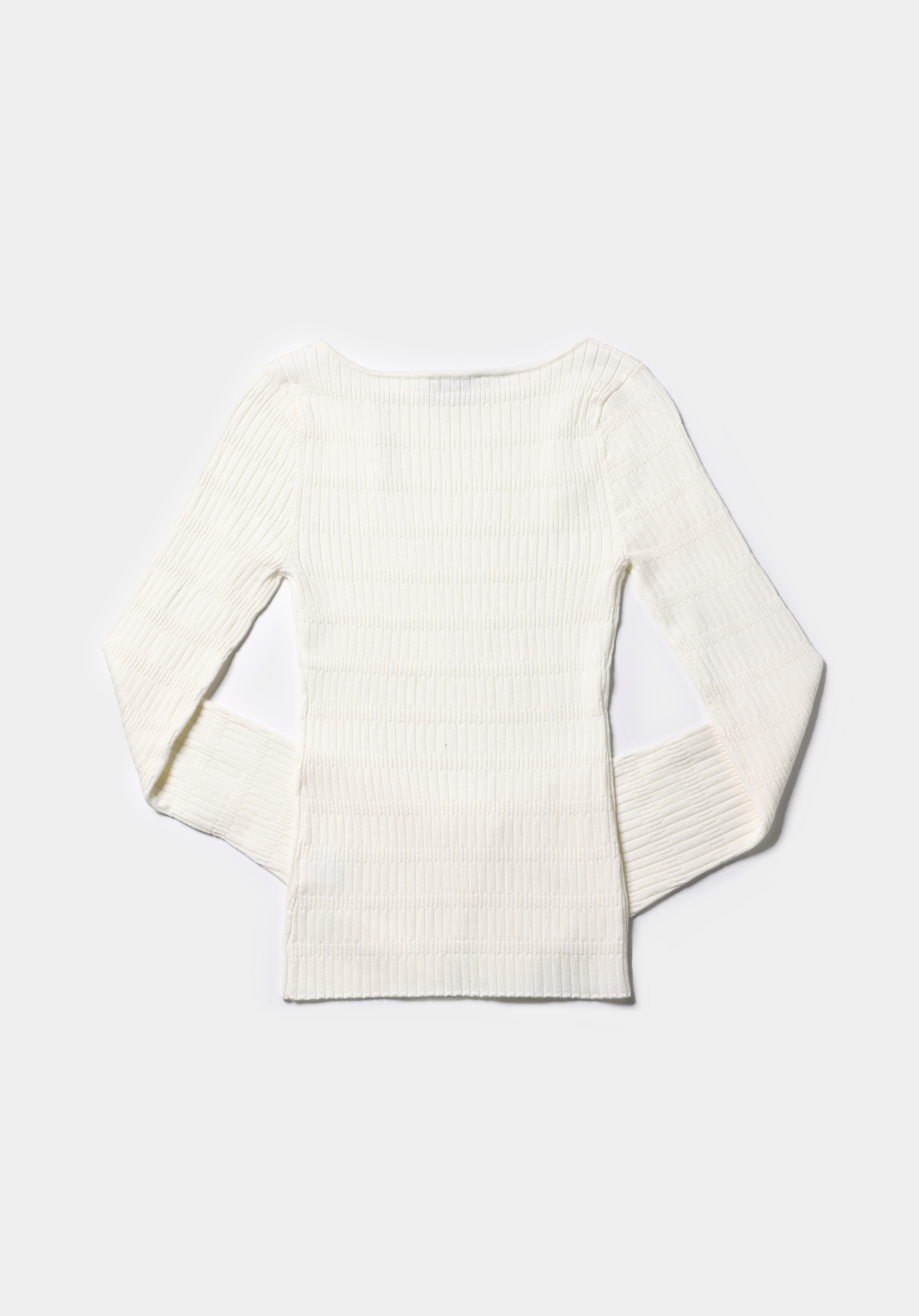 Slim Fit Kayık Yaka Düz Kadın Beyaz Kazak