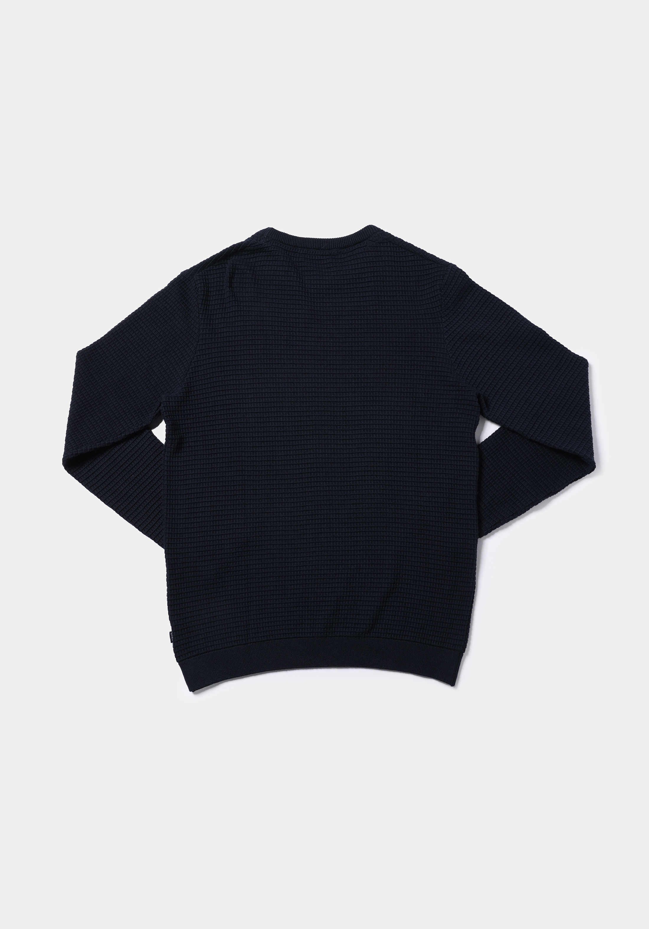 Regular Fit Yuvarlak Yaka Jakarlı Erkek Lacivert Kazak