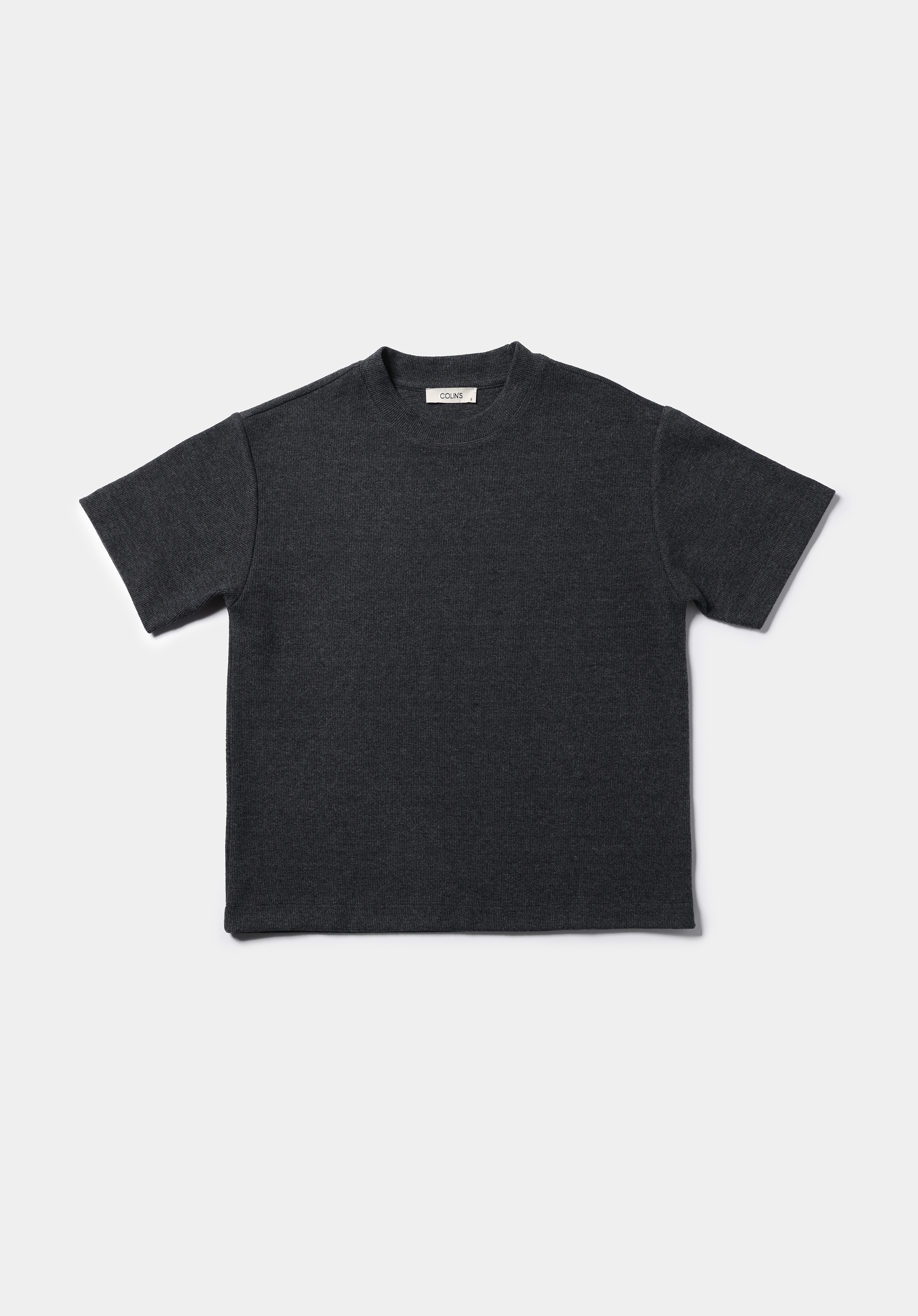 Regular Fit Yuvarlak Yaka Düz Kadın Gri Kısa Kol Tişört