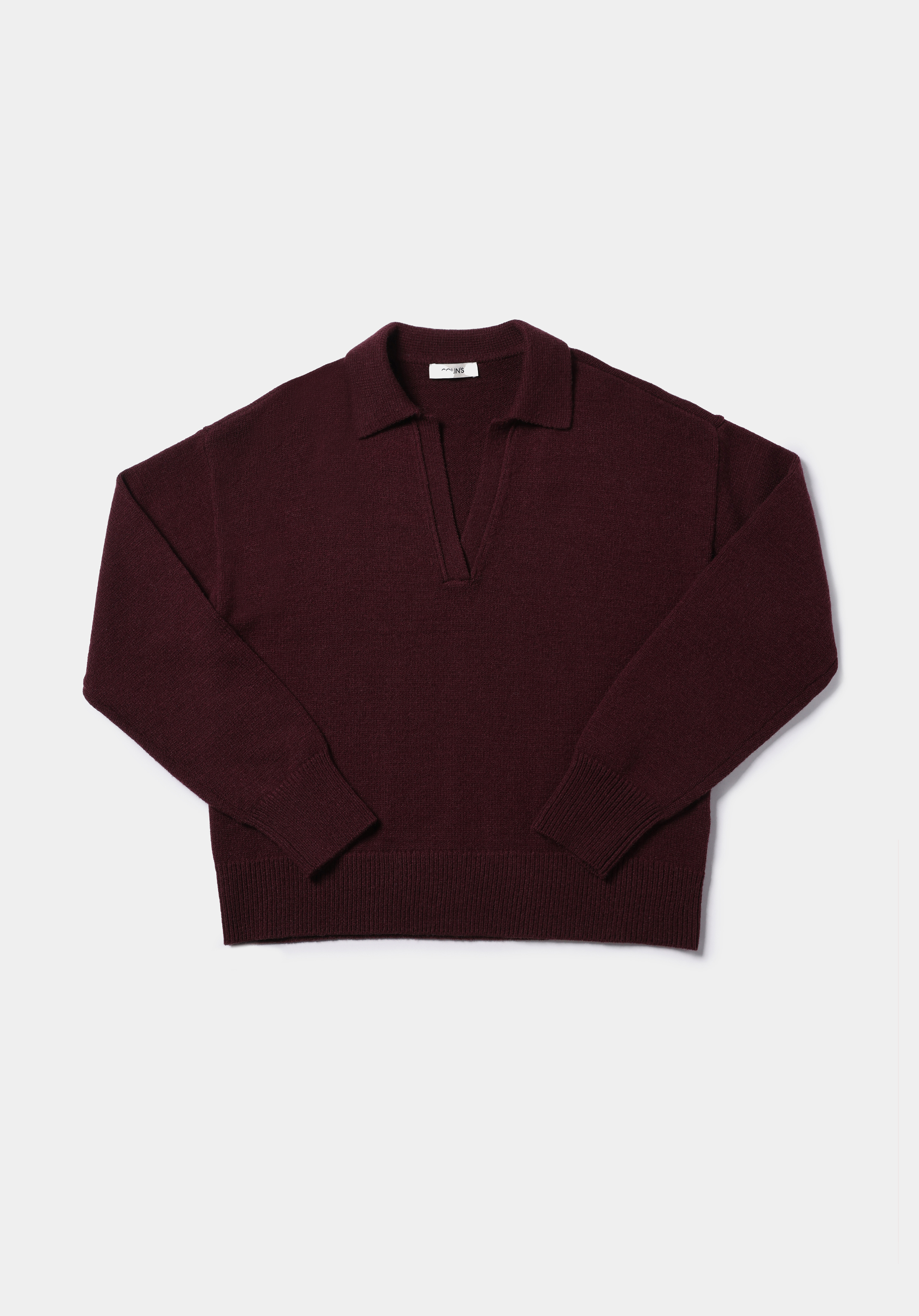 Regular Fit Polo Yaka Düz Kadın Mor Kazak