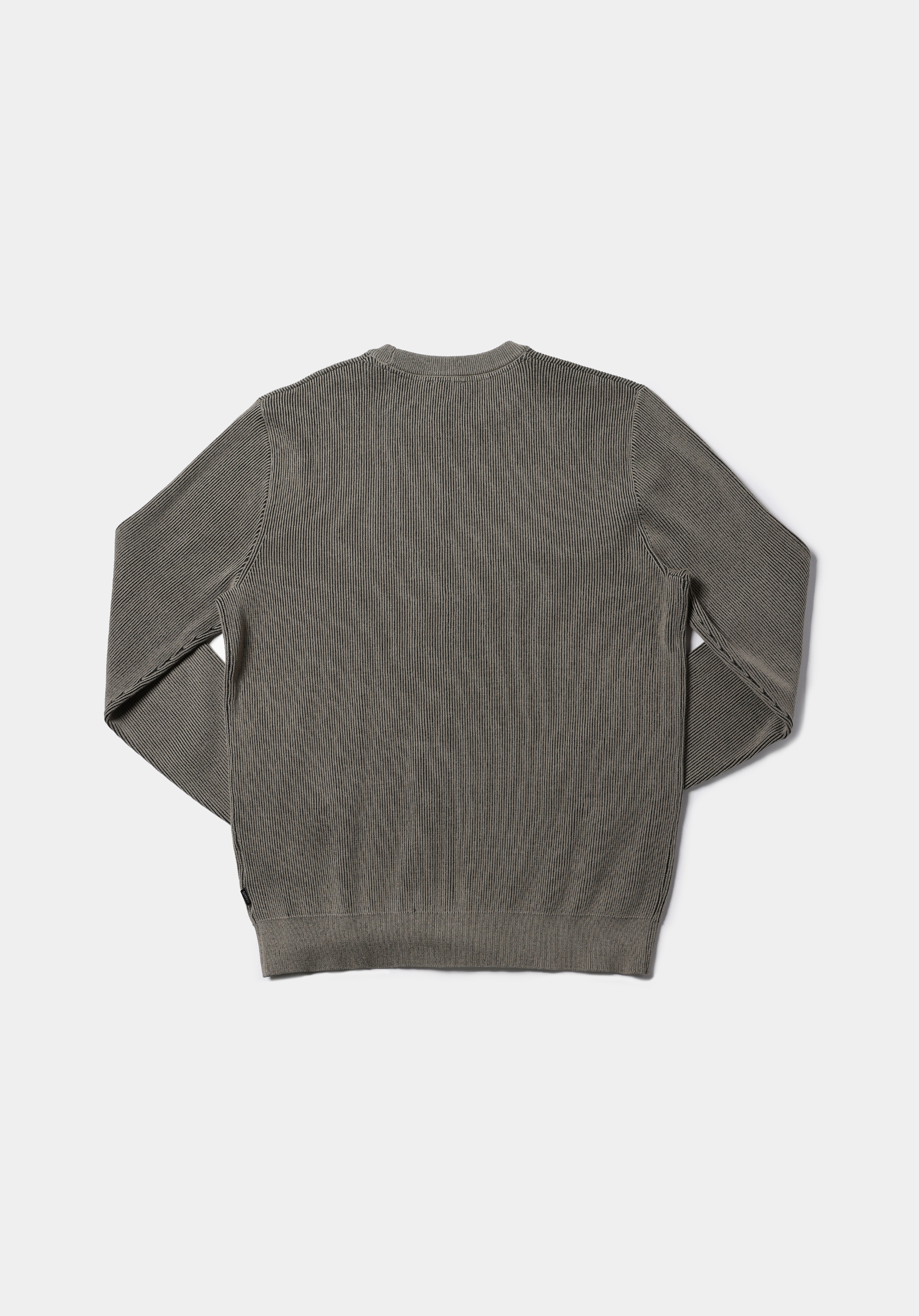 Regular Fit Yuvarlak Yaka Jakarlı Erkek Yeşil Kazak