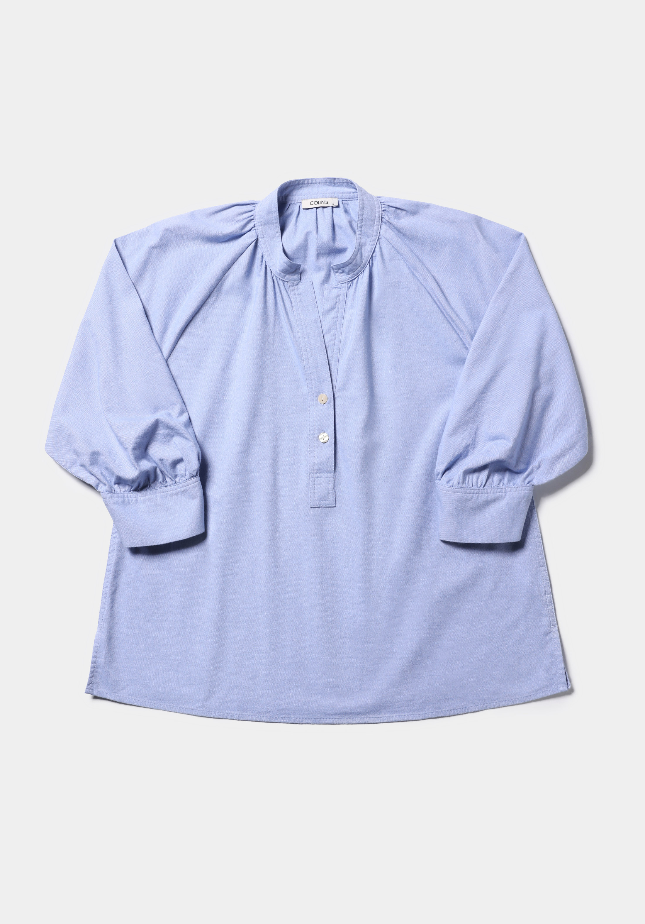 Fashion Fit Hakim Yaka Düz Kadın Mavi Uzun Kol Gömlek