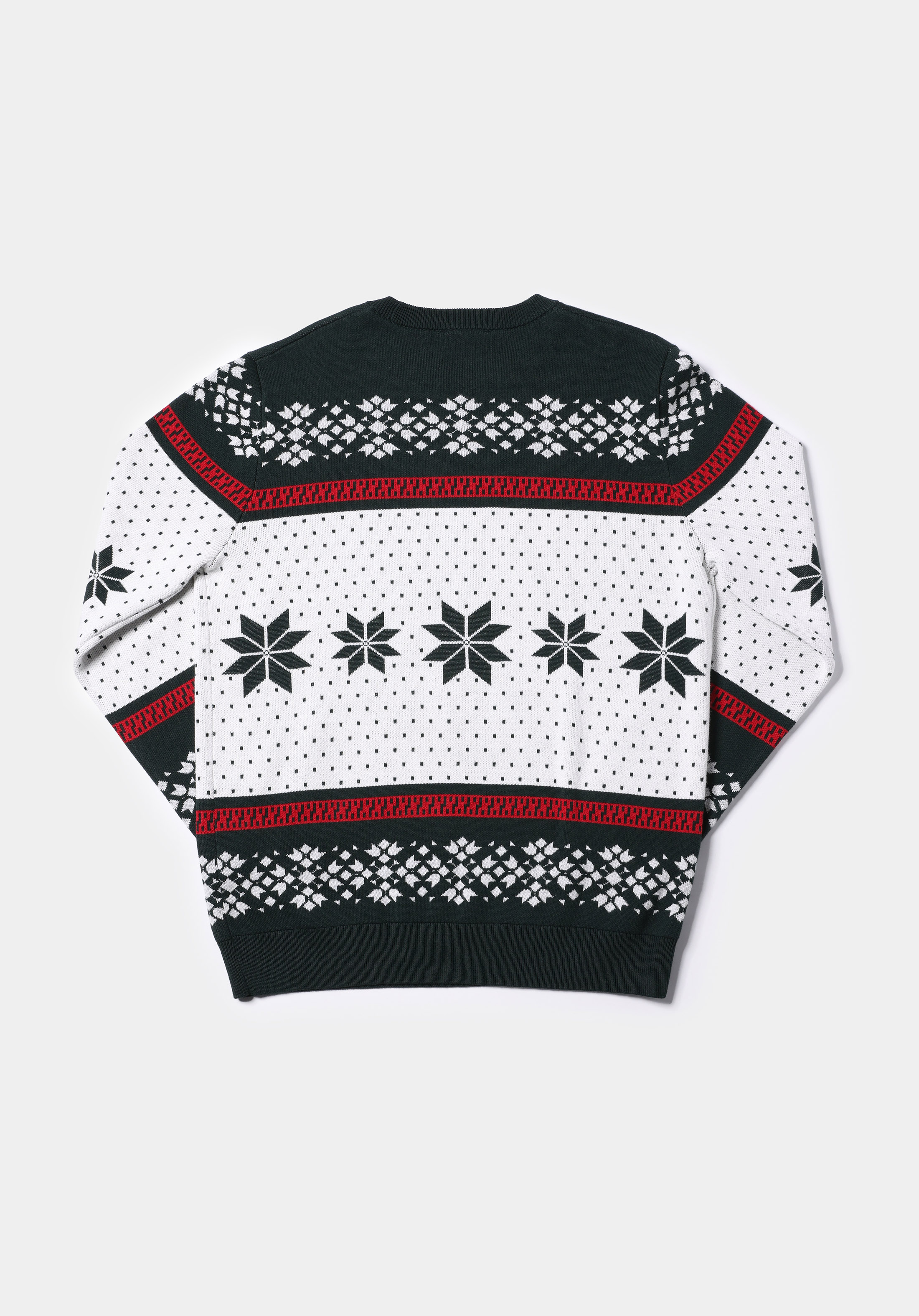 Regular Fit Yuvarlak Yaka Jakarlı Erkek Yeşil Kazak